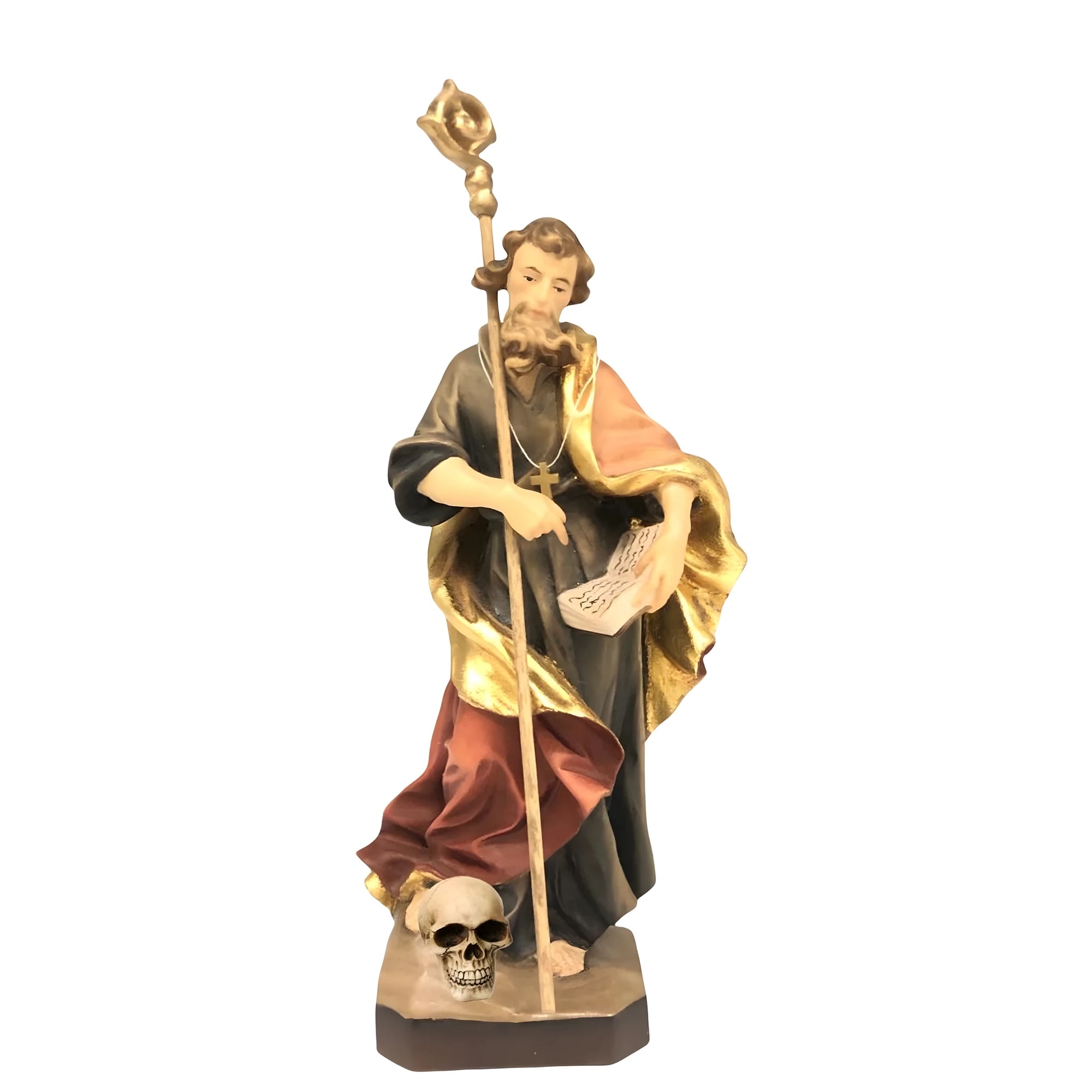 Statue de Saint François et le Loup de Gubbio - bois naturel 15 cm Statue de Saint François et le Loup de Gubbio - bois naturel 15 cm