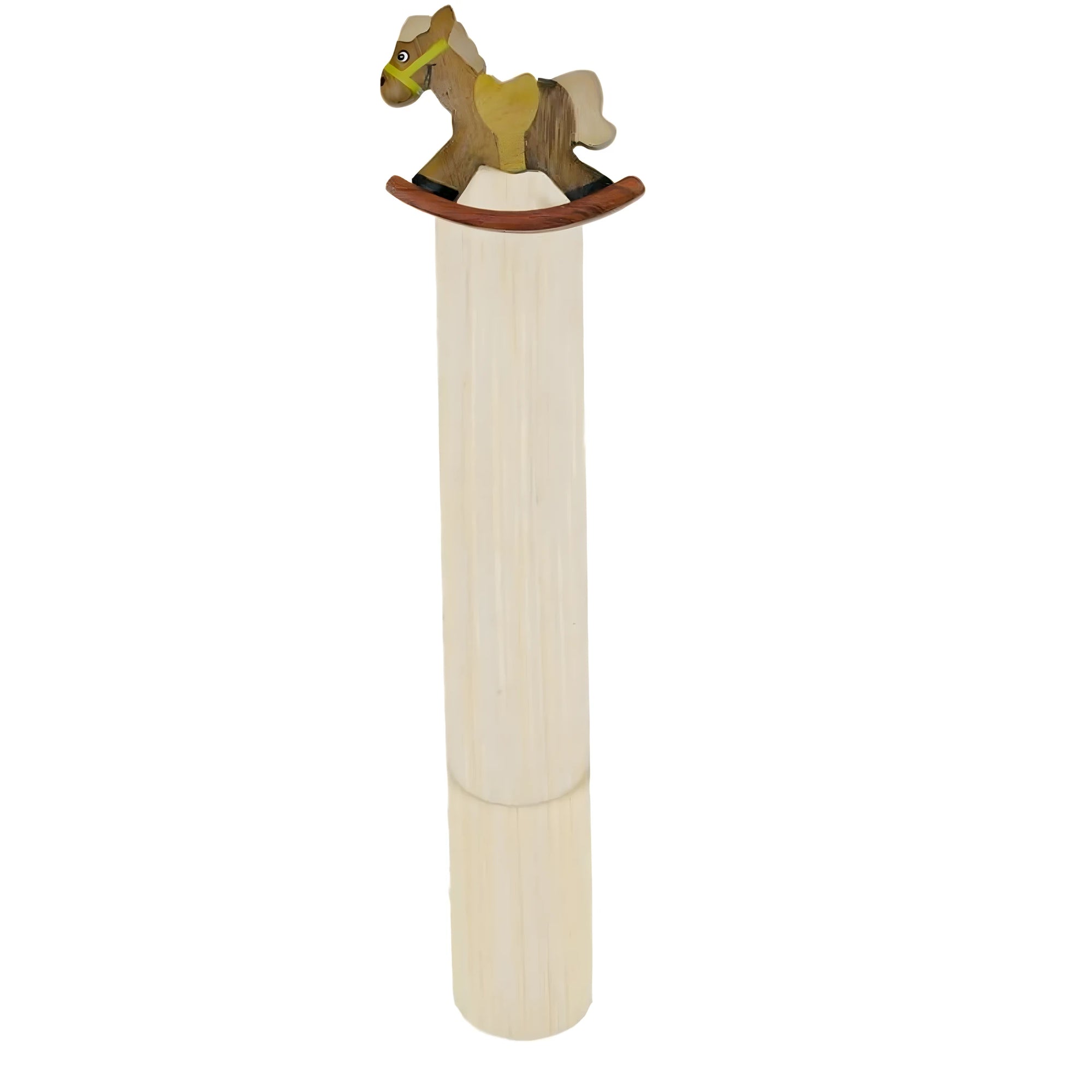 Handmade Wooden Bookmark: Colorful Rocking Horse from Val Gardena