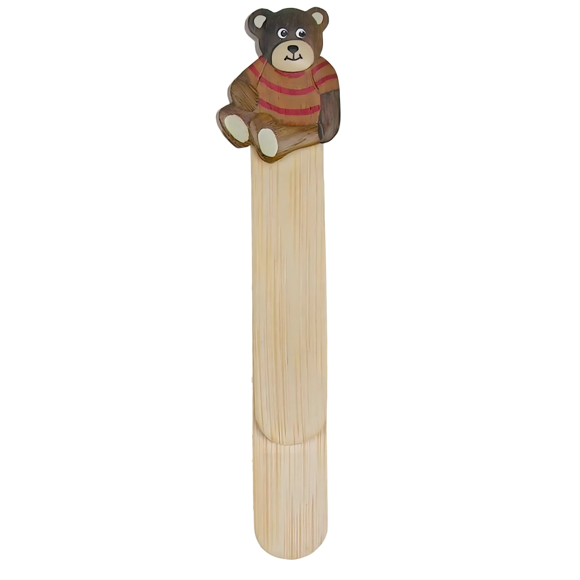 Carved Wooden Bookmark "Teddy": Handmade Val Gardena Bear