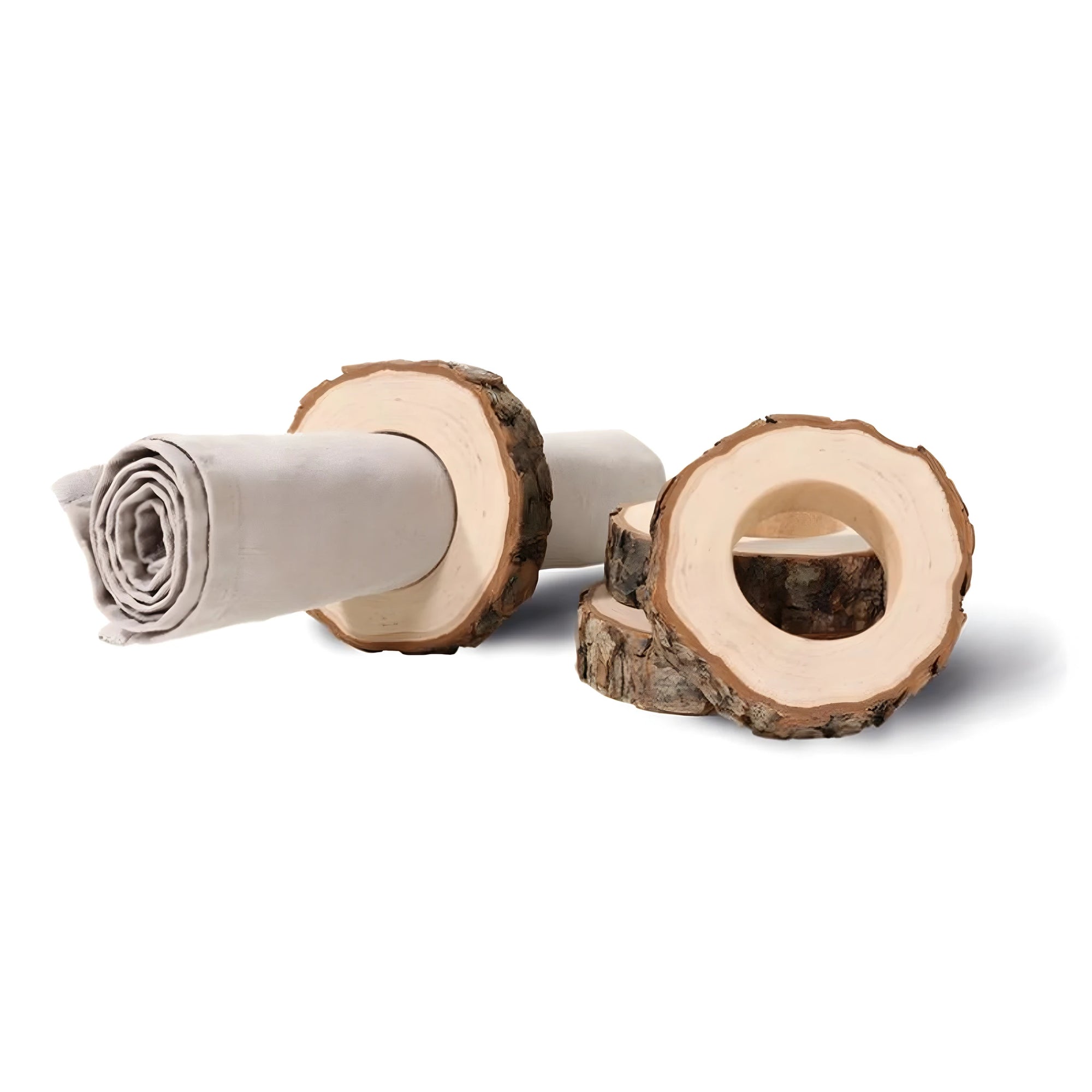 Wood Napkin Ring Set 4