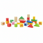 Set di Mattoncini in Legno Colorato per Costruzioni Creative