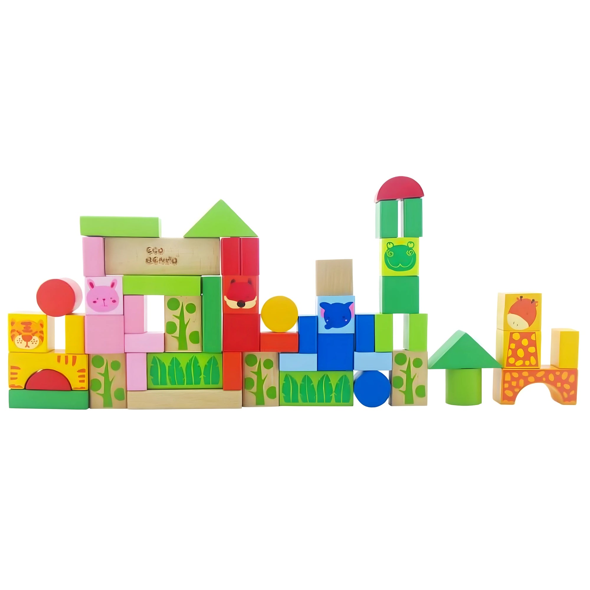 Set di Mattoncini in Legno Colorato per Costruzioni Creative