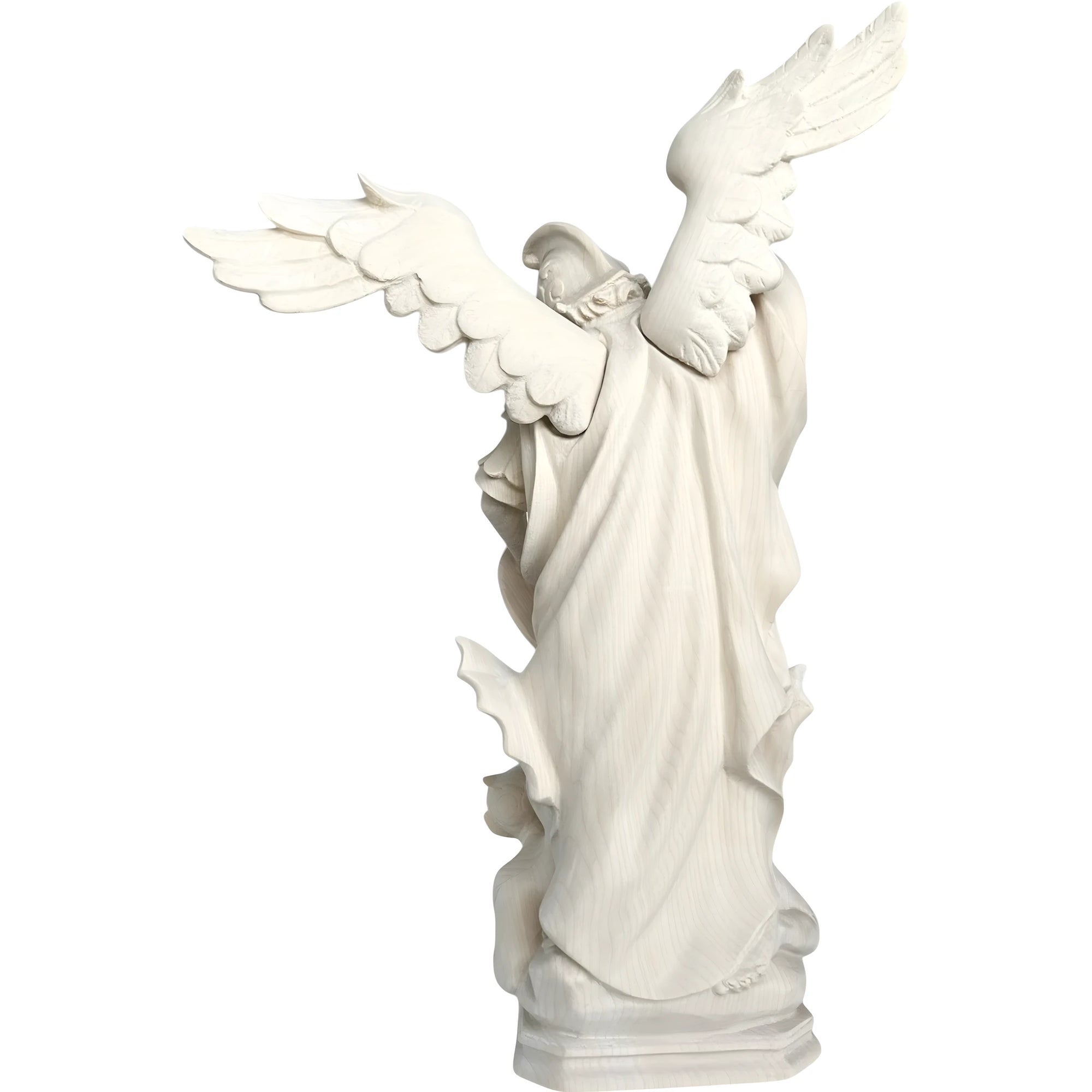 Statua Arcangelo Michele che Sconfigge Satana – Scultura in Legno Val Gardena
