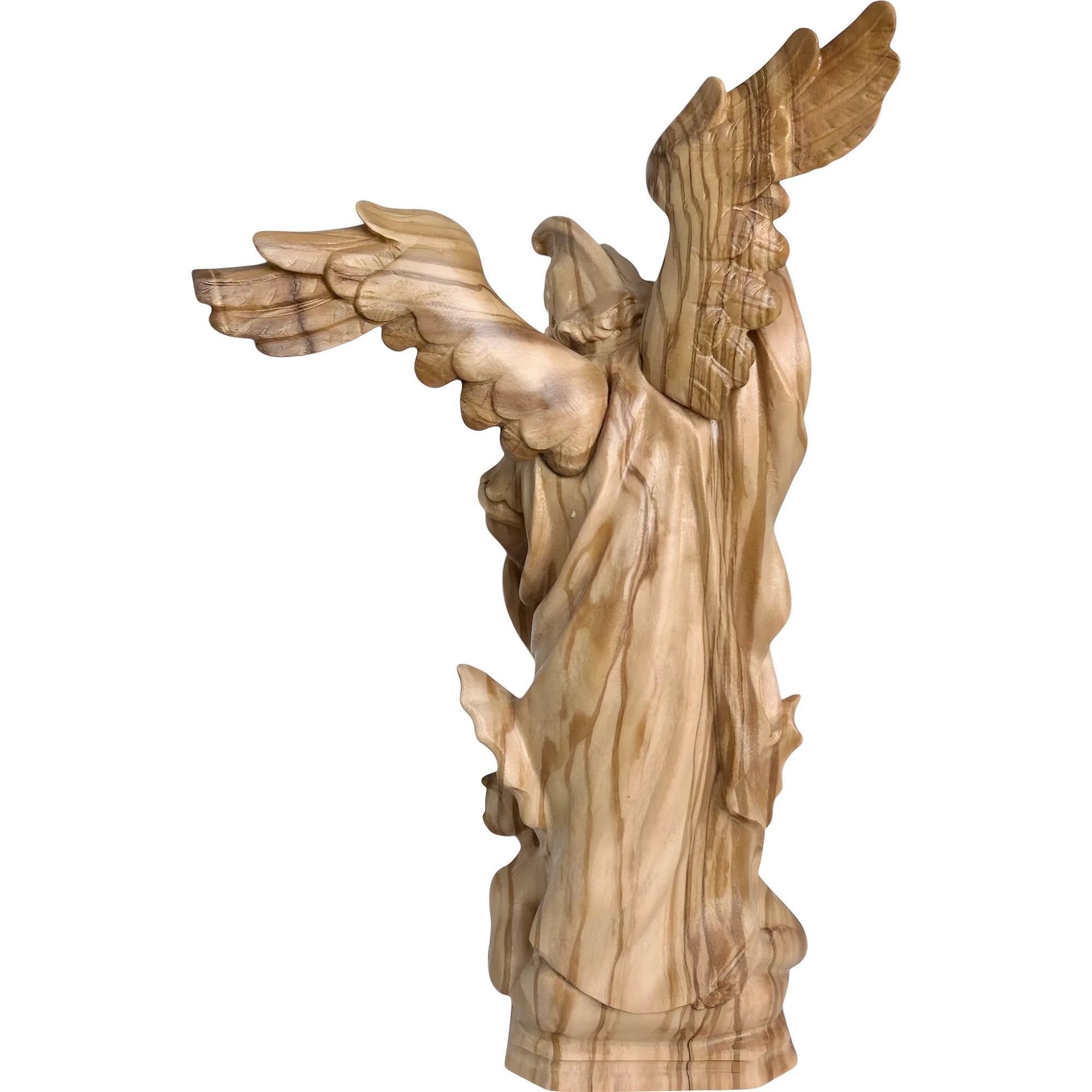 Statua Arcangelo Michele che Sconfigge Satana – Scultura in Legno Val Gardena