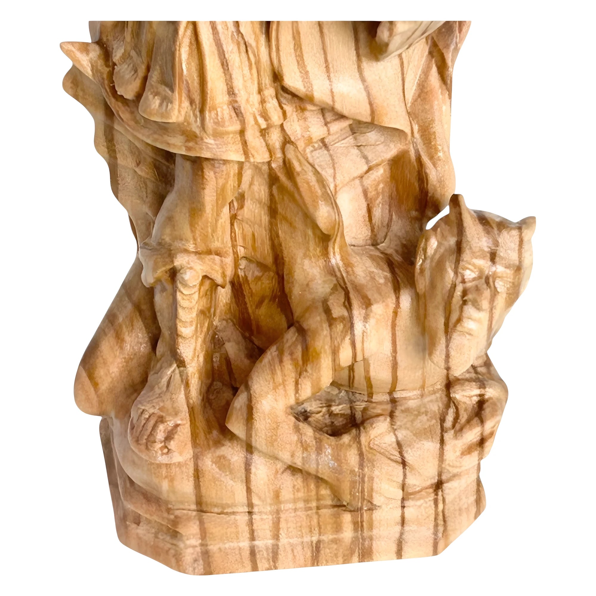 Statua Arcangelo Michele che Sconfigge Satana – Scultura in Legno Val Gardena