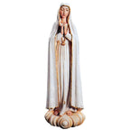 Estatua Hecha a Mano Virgen de Fátima de Madera Tallada a Mano Val Gardena