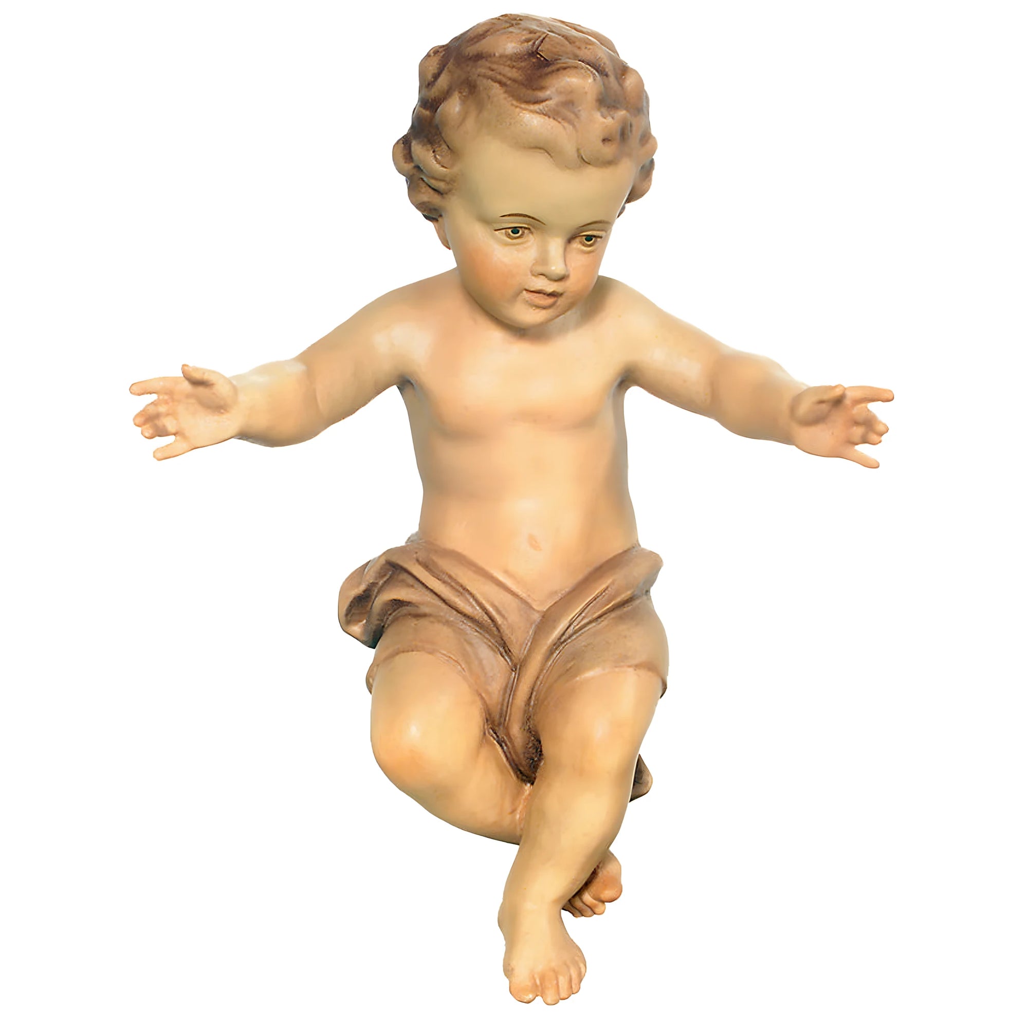 Hand Carved Wooden Infant Jesus Statue | Val Gardena