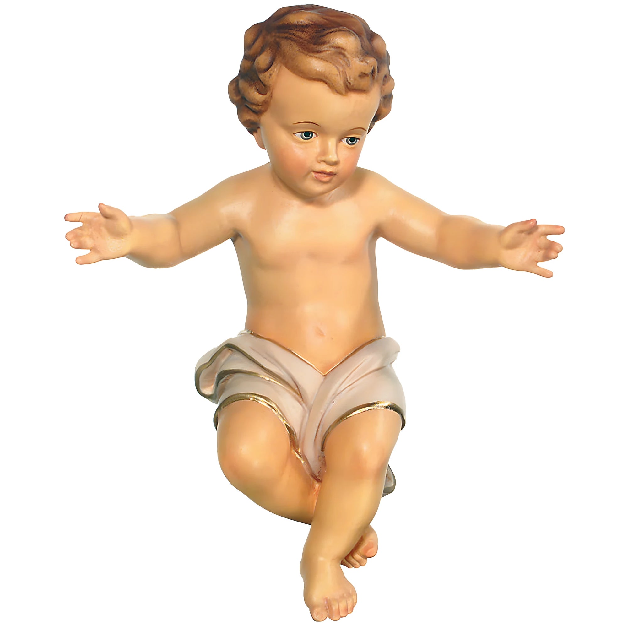 Hand Carved Wooden Infant Jesus Statue | Val Gardena