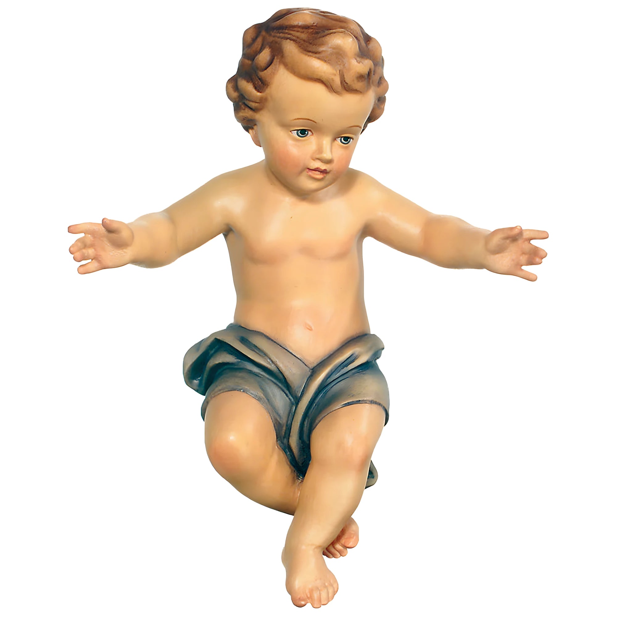 Hand Carved Wooden Infant Jesus Statue | Val Gardena