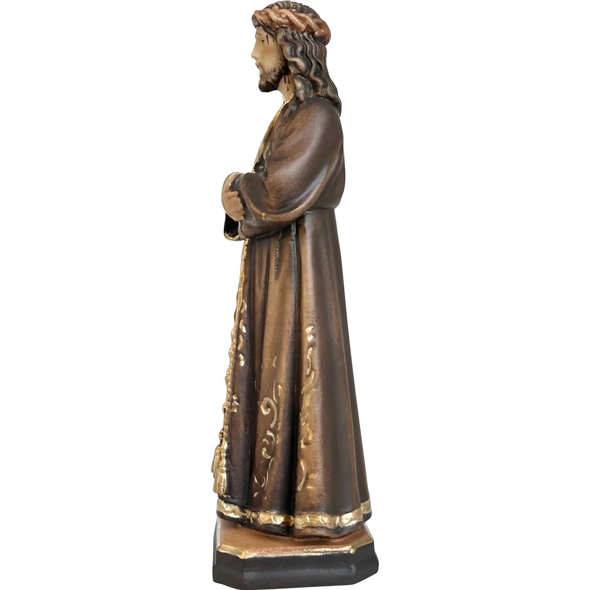 Estátua Cristo Jesus de Medinaceli Esculpida à Mão em Madeira do Val Gardena