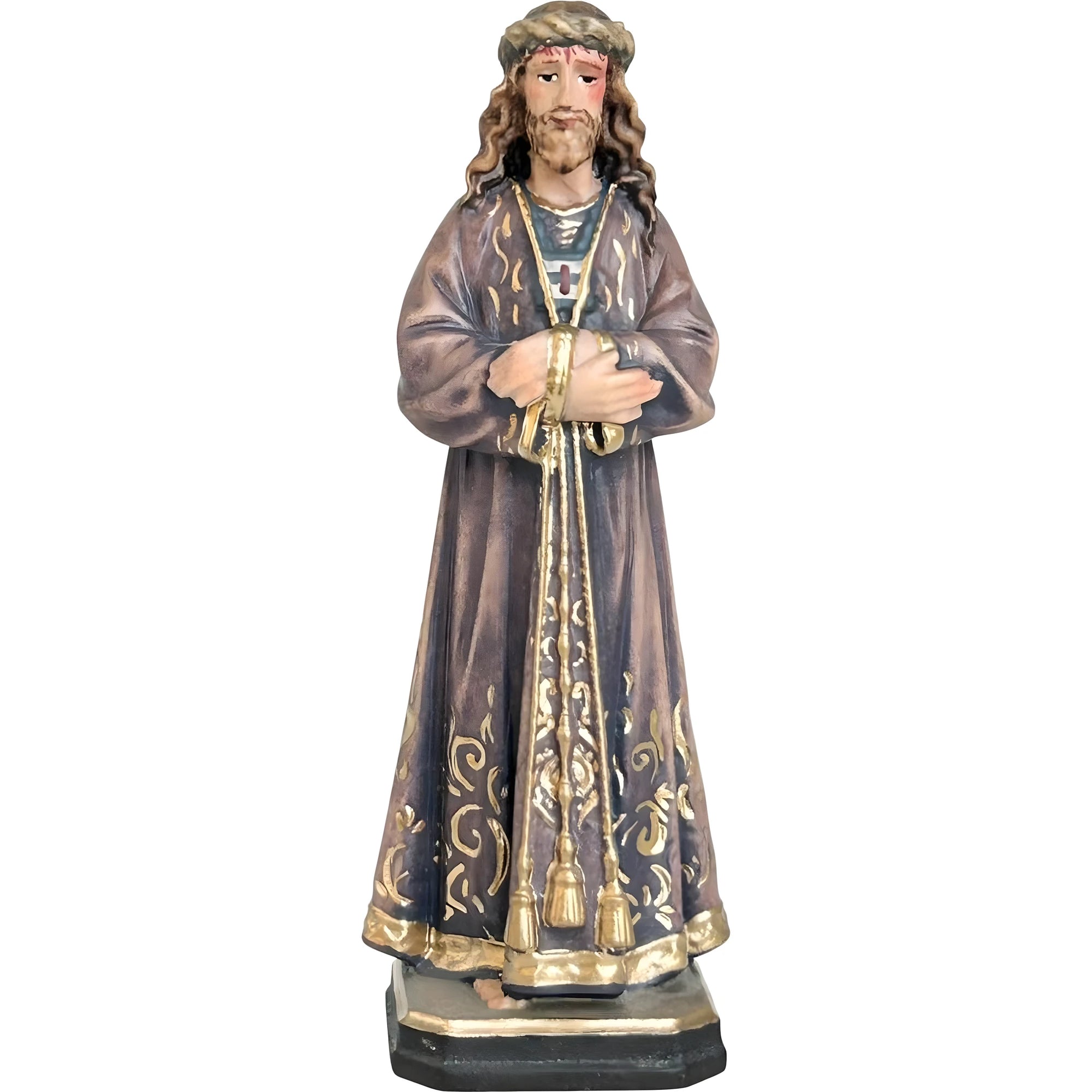 Estátua Cristo Jesus de Medinaceli Esculpida à Mão em Madeira do Val Gardena