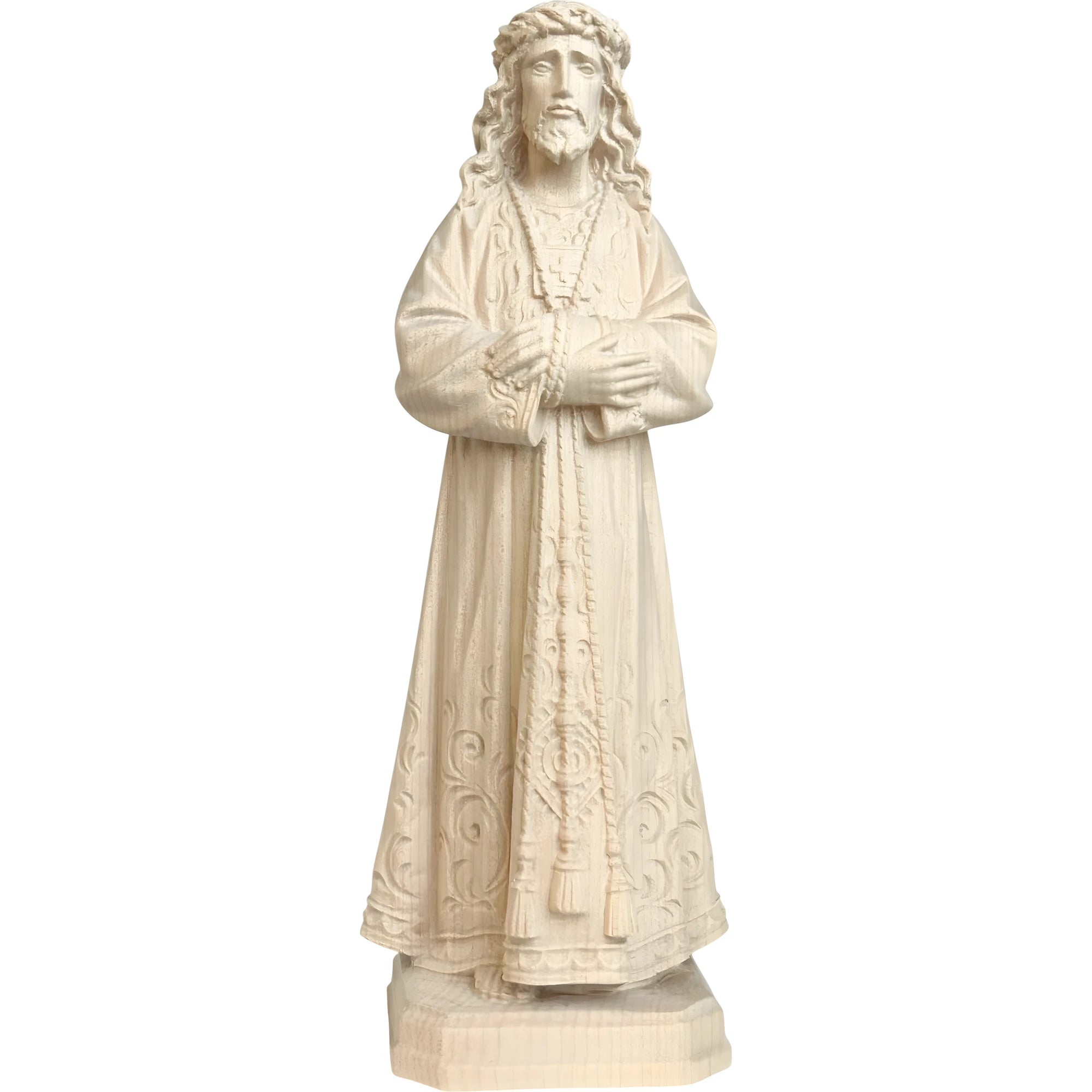 Estátua Cristo Jesus de Medinaceli Esculpida à Mão em Madeira do Val Gardena