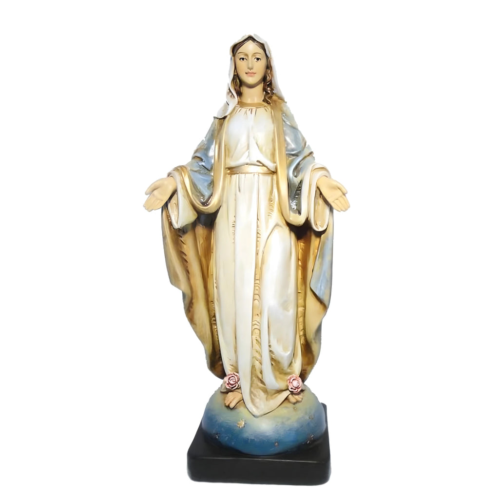 Statua Madonna Maria Immacolata 20 cm in Pasta di Legno Dolfi Val Gardena