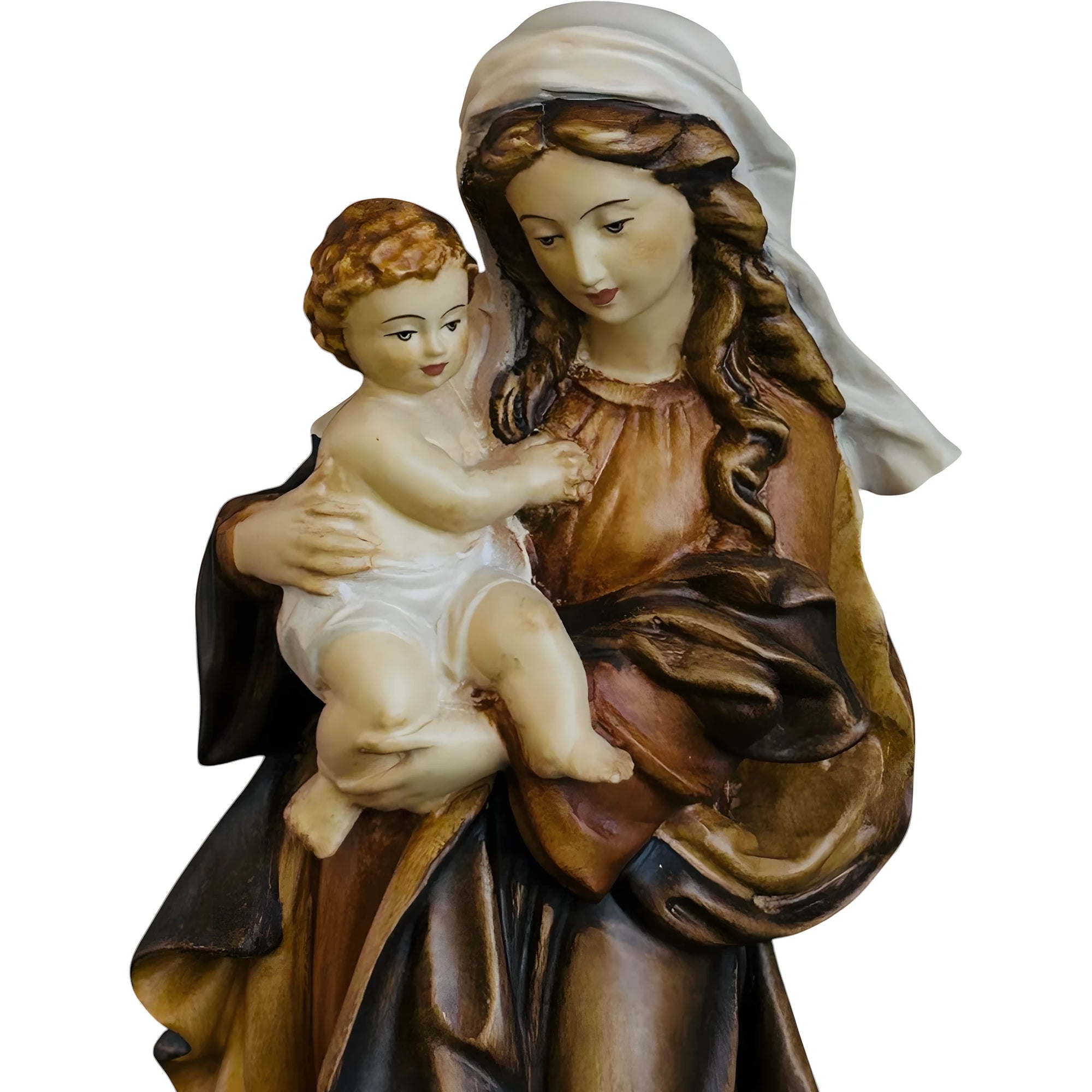 Statua Madonna della Riverenza scolpita in Legno della Val Gardena