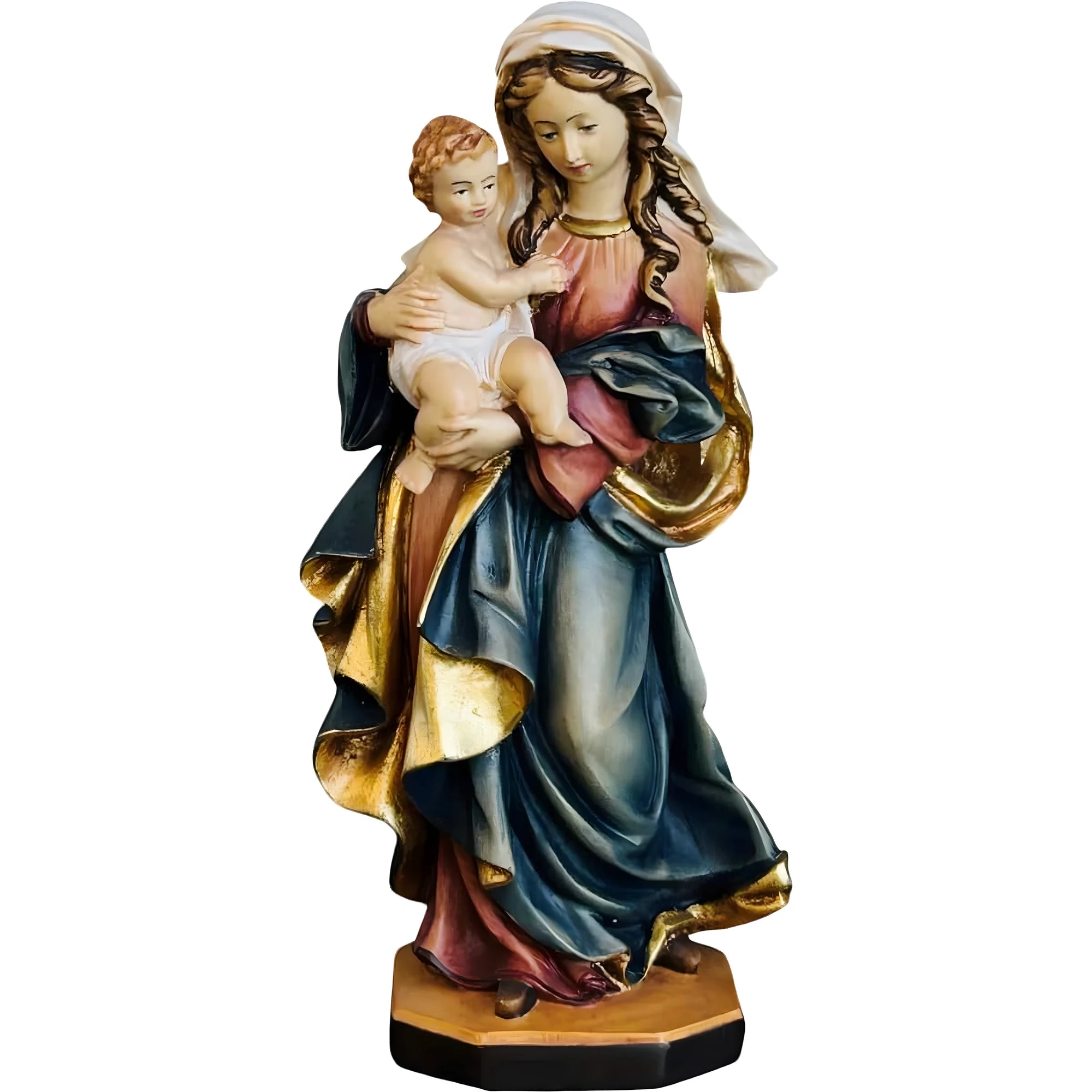 Statua Madonna della Riverenza scolpita in Legno della Val Gardena