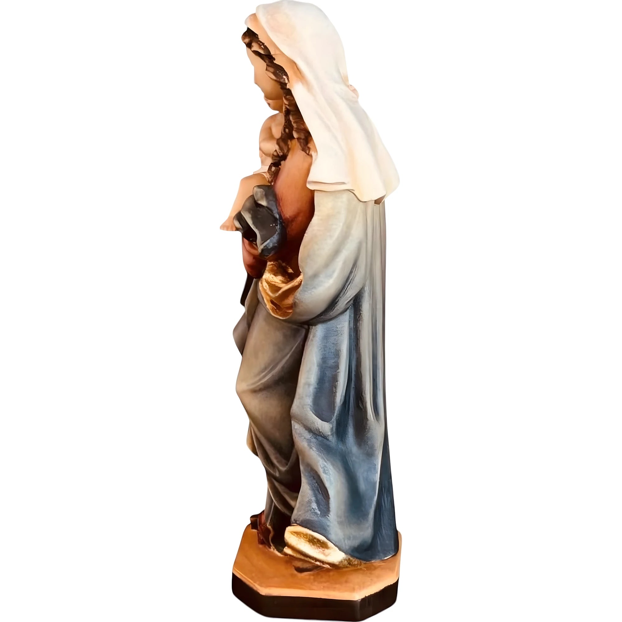 Statua Madonna della Riverenza scolpita in Legno della Val Gardena