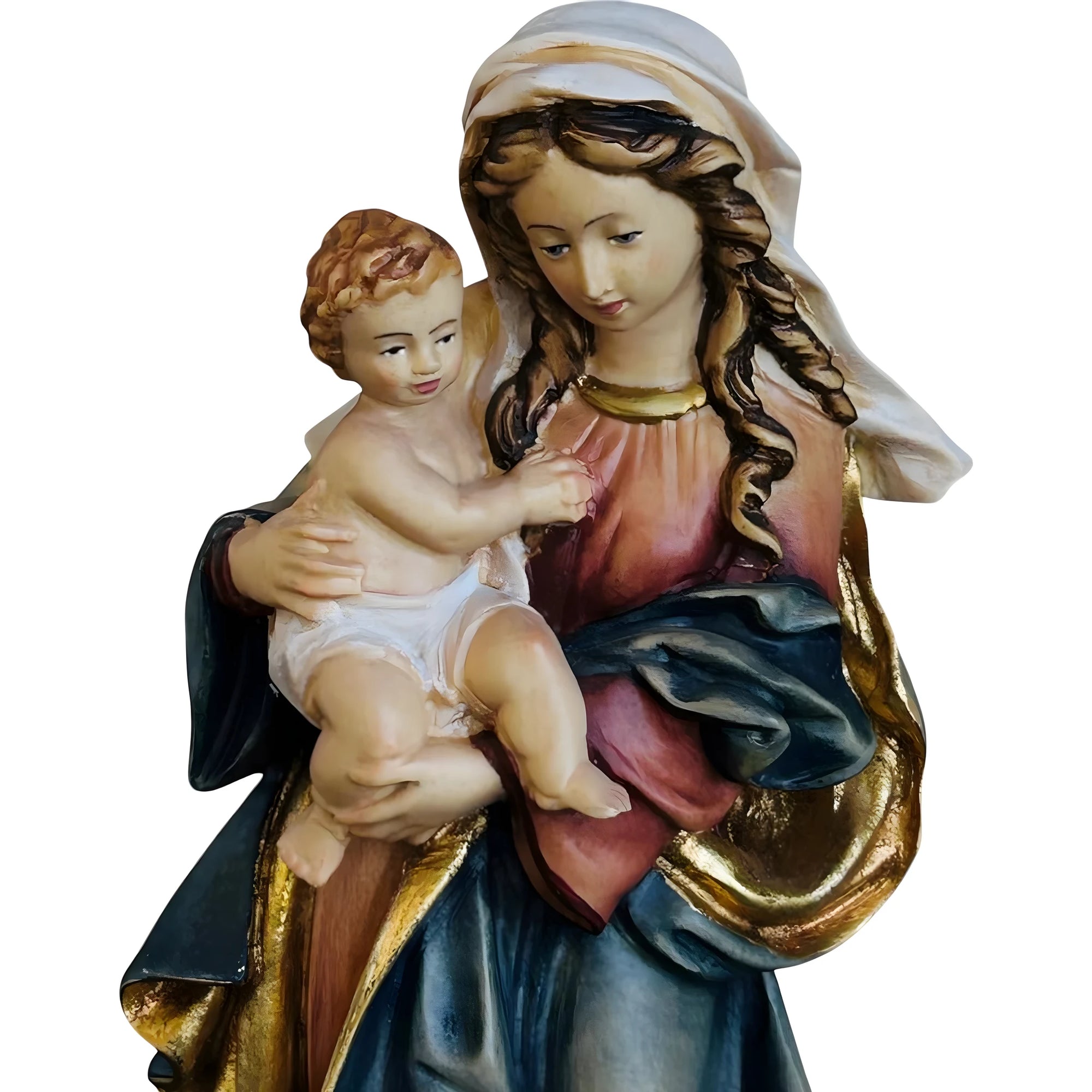 Statua Madonna della Riverenza scolpita in Legno della Val Gardena