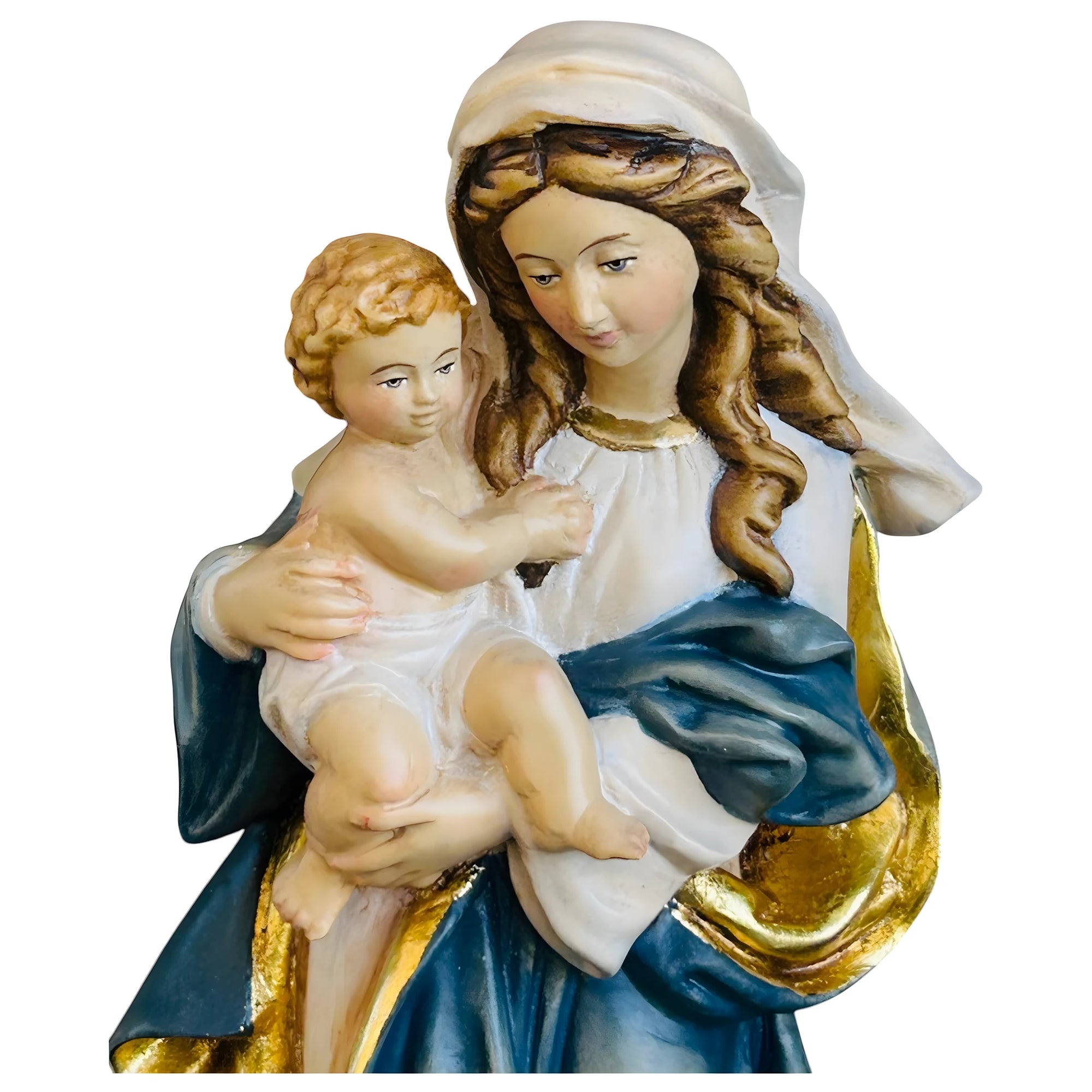 Statua Madonna della Riverenza scolpita in Legno della Val Gardena