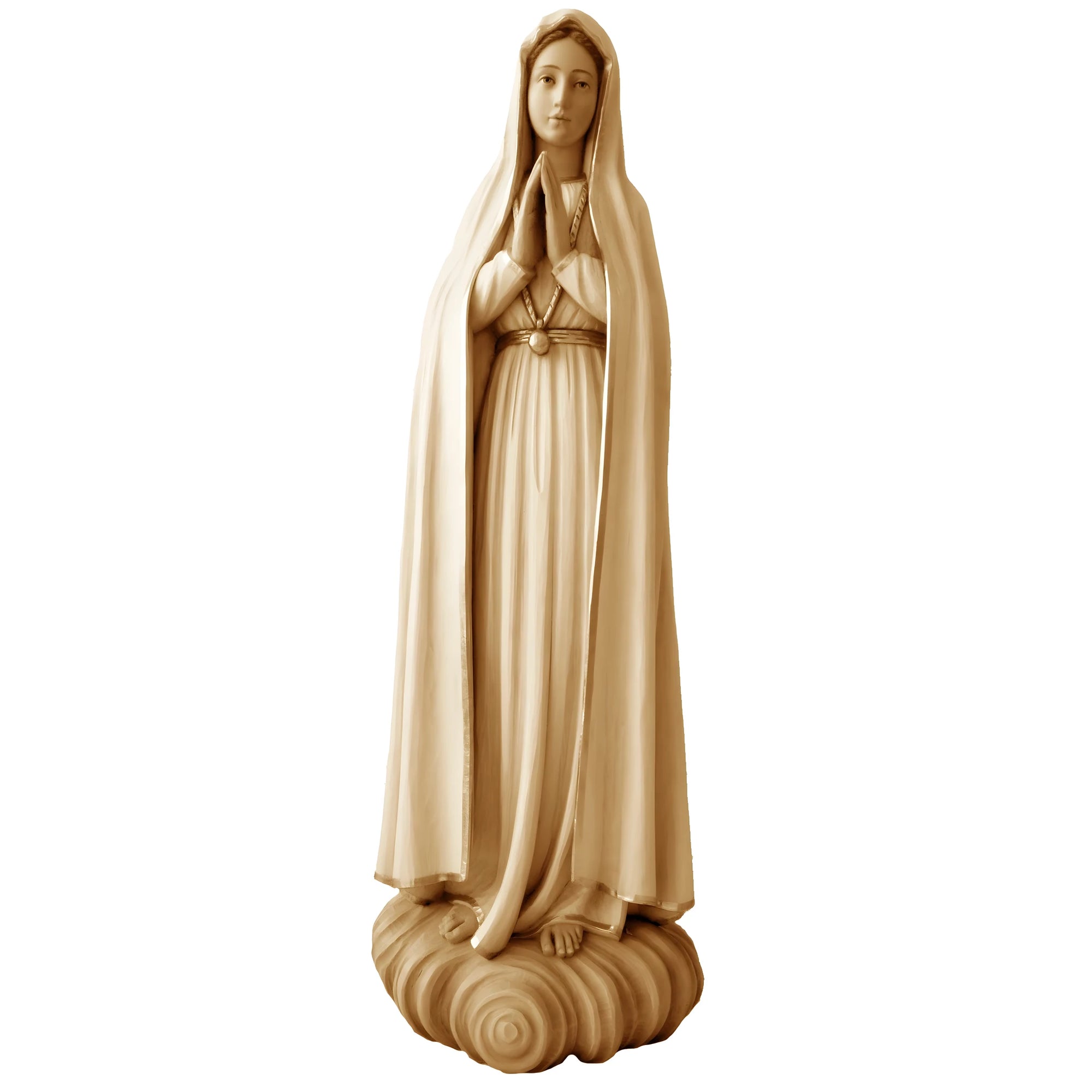 Statua Madonna di Fátima Scolpita a Mano in Legno della Val Gardena