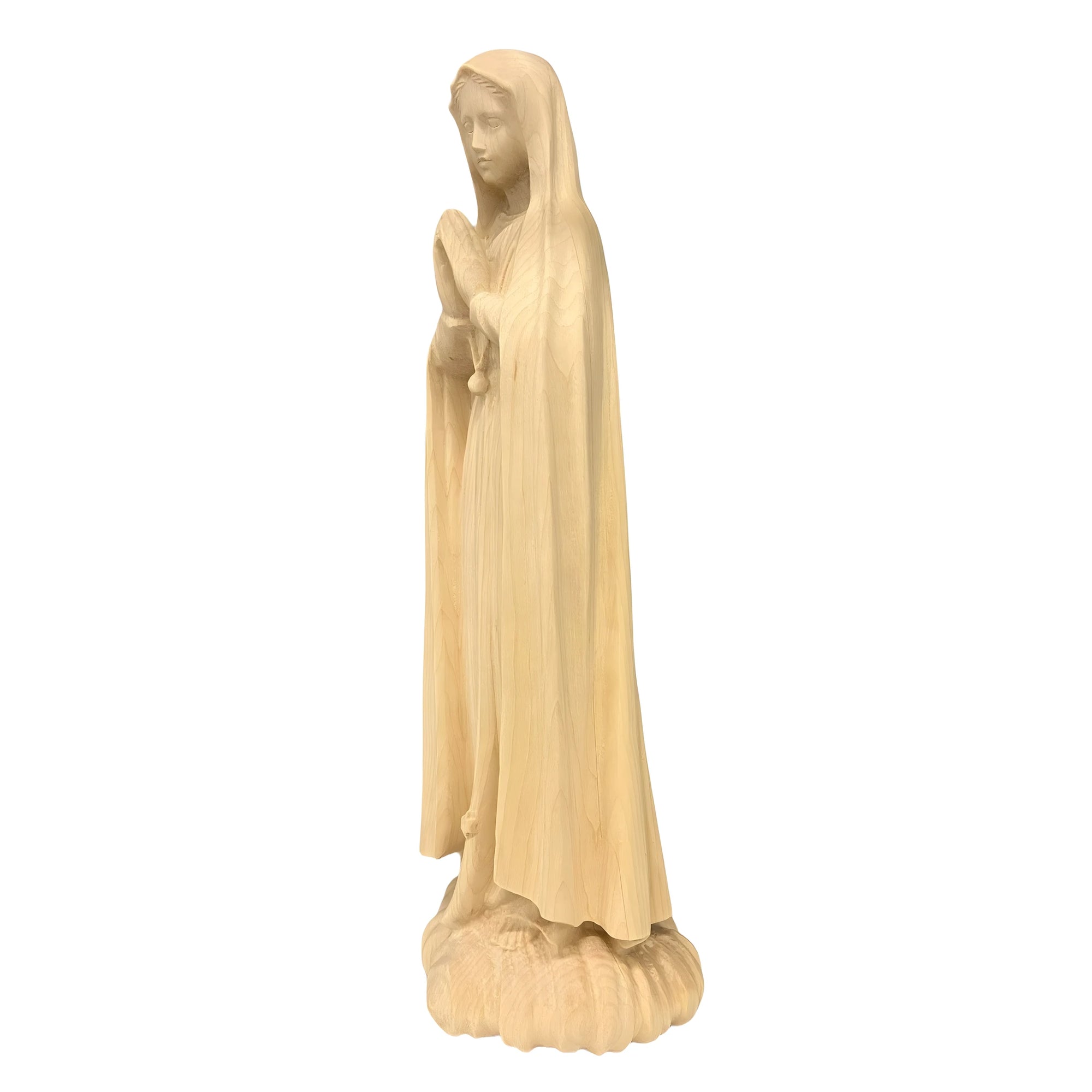 Statua Madonna di Fátima Scolpita a Mano in Legno della Val Gardena