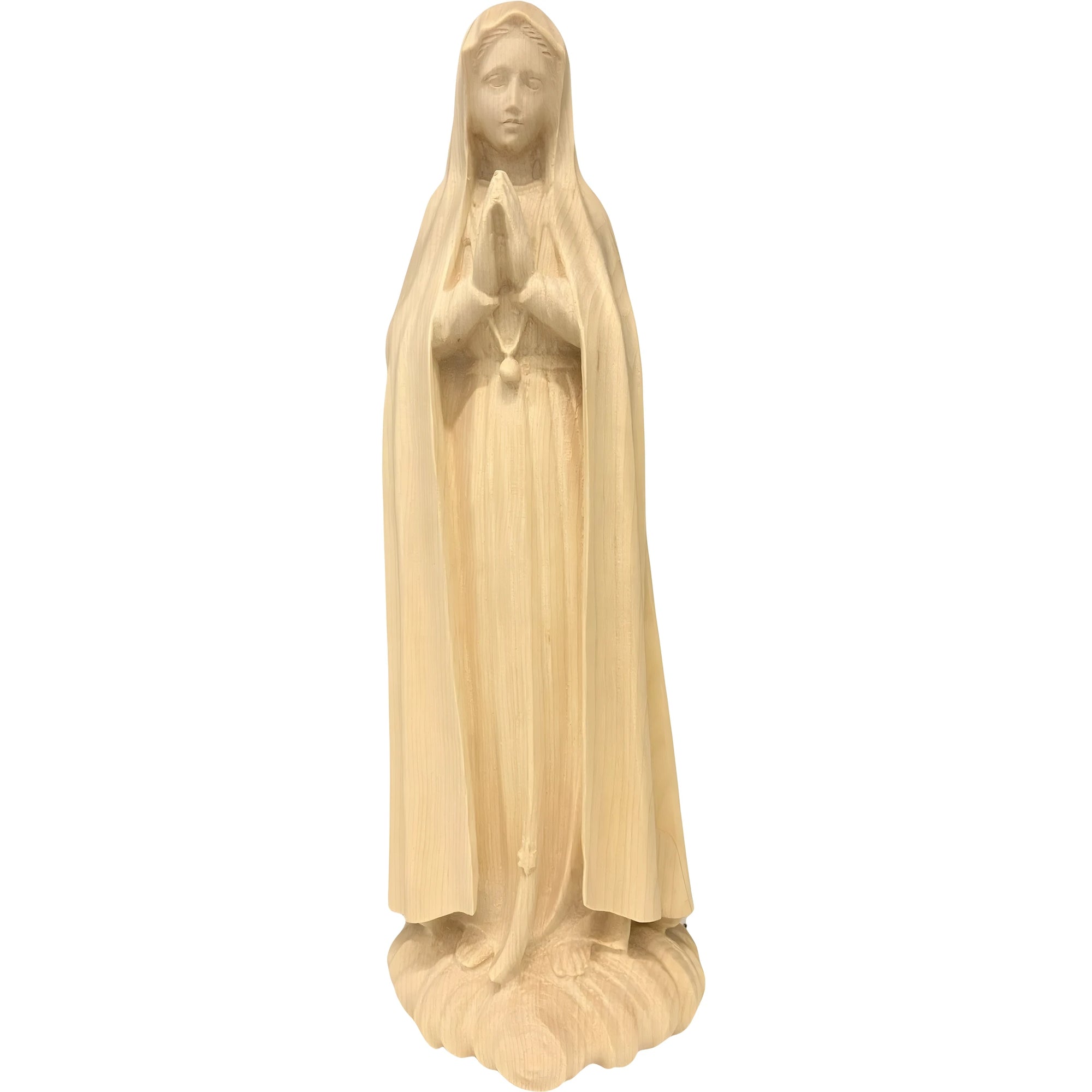 Statua Madonna di Fátima Scolpita a Mano in Legno della Val Gardena