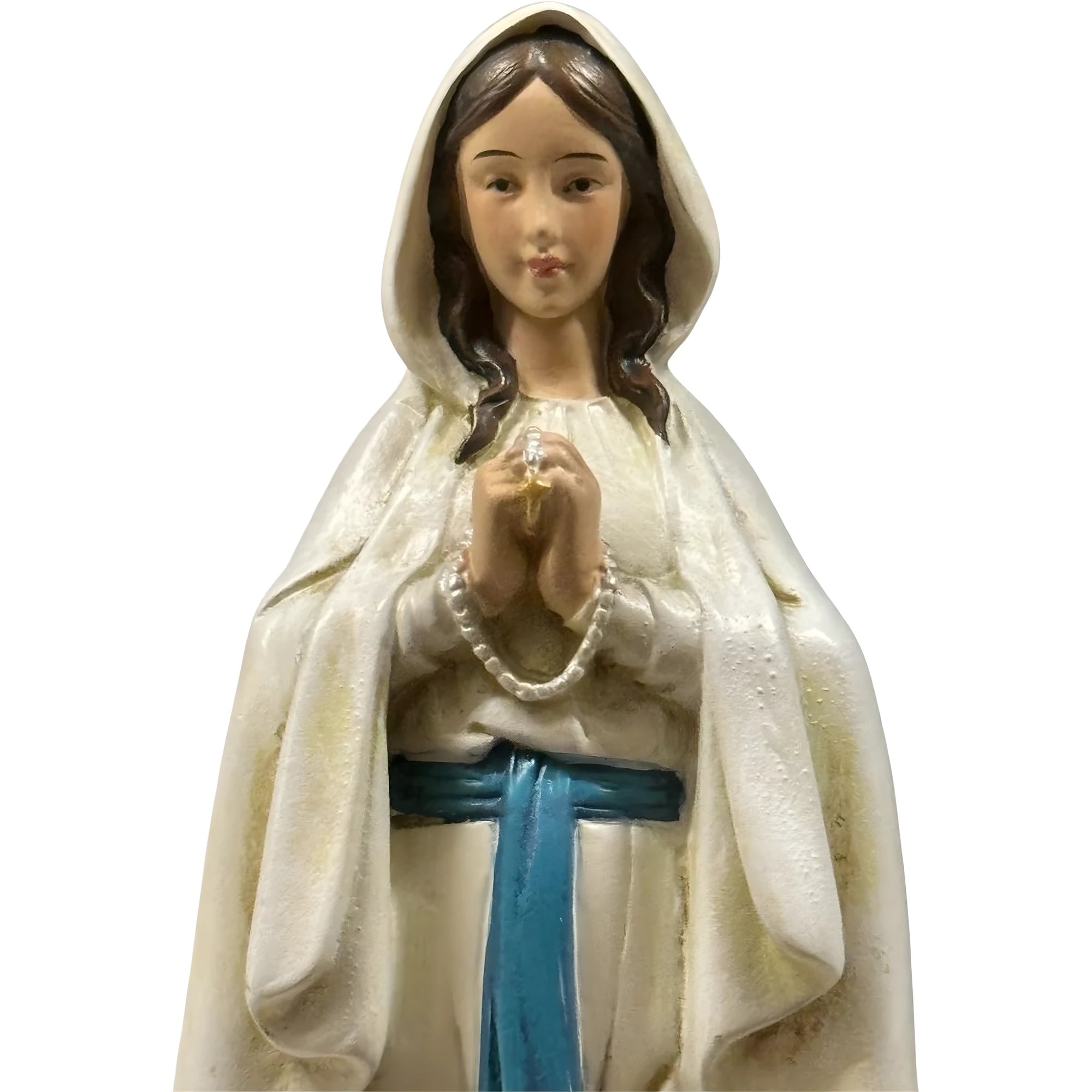 Statua Madonna di Lourdes 15 cm in Pregiata Pasta di Legno Dipinta a Mano
