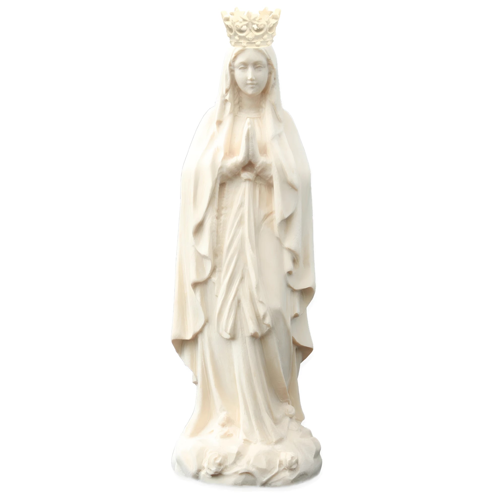 Statua Madonna di Lourdes Immacolata Concezione in Legno della Val Gardena con Corona