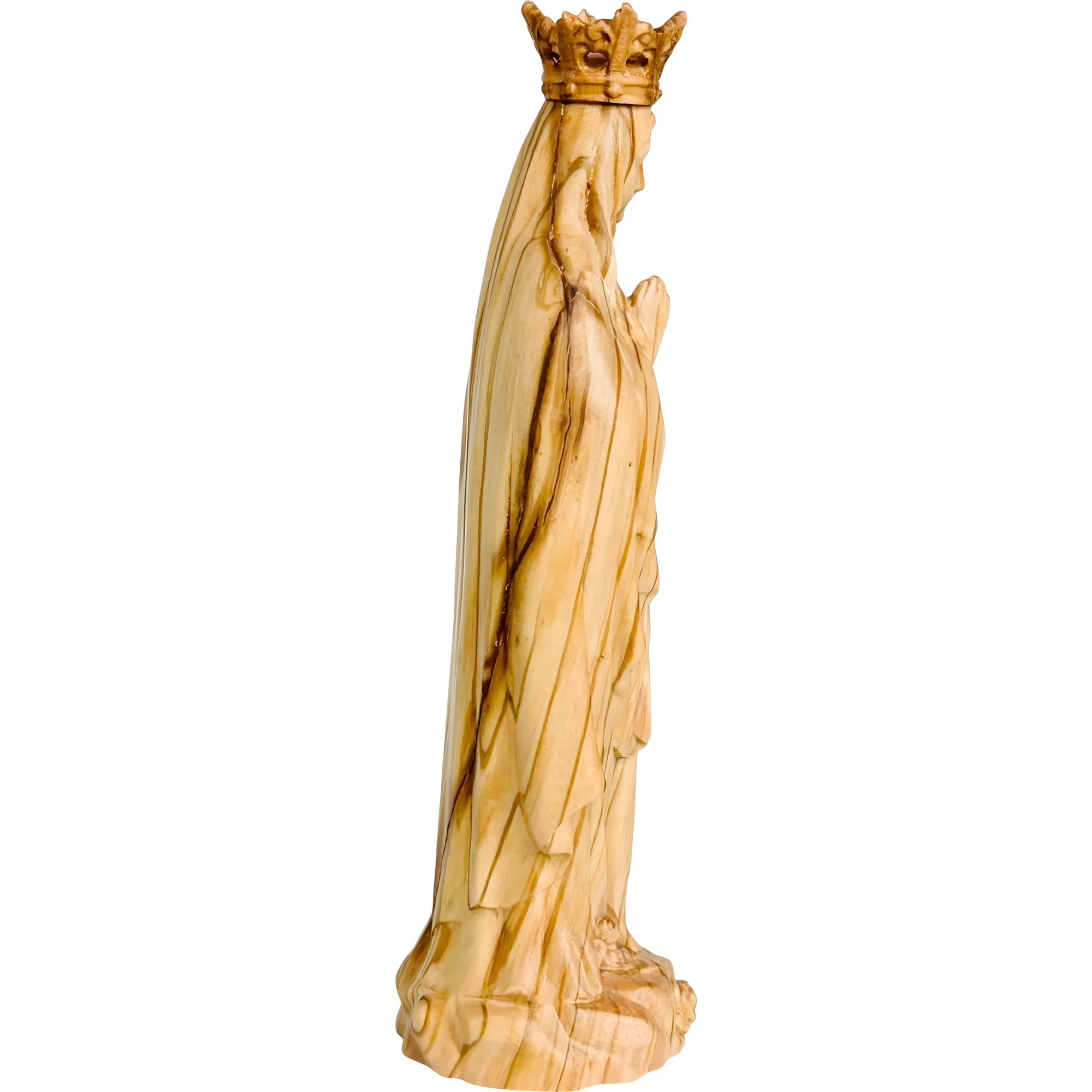Statua Madonna di Lourdes Immacolata Concezione in Legno della Val Gardena con Corona