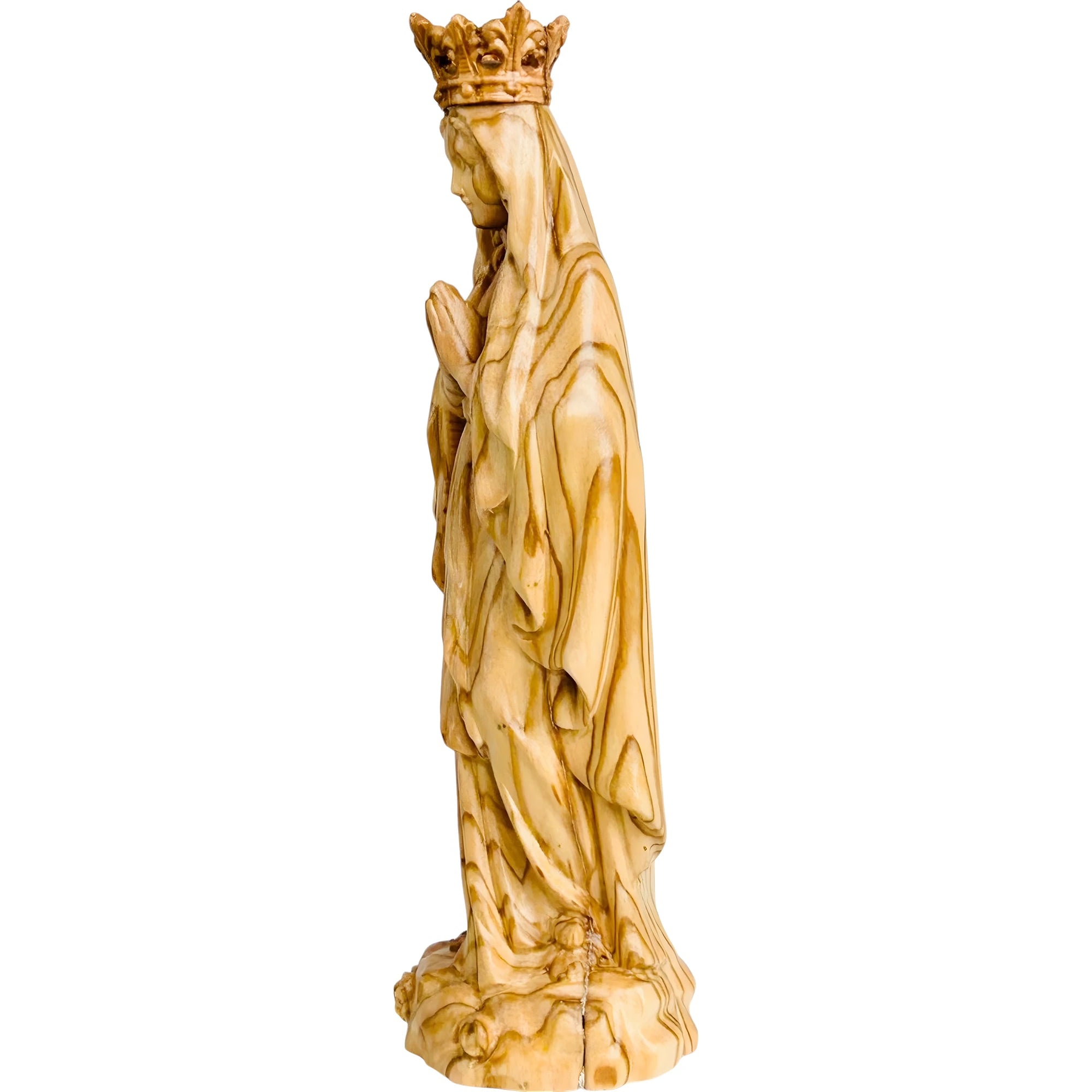 Statua Madonna di Lourdes Immacolata Concezione in Legno della Val Gardena con Corona