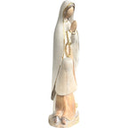 Statue Notre-Dame de Lourdes et Sainte Bernadette en bois sculpté
