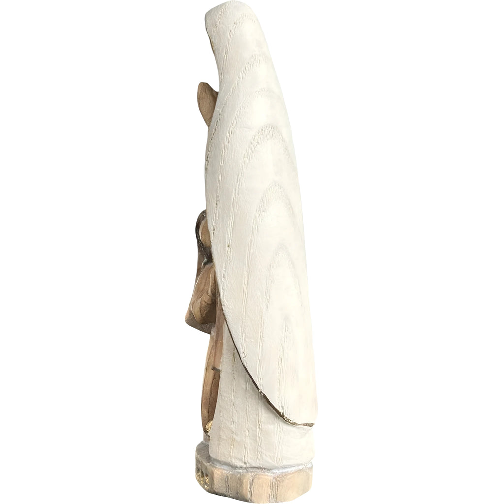 Statue Notre-Dame de Lourdes et Sainte Bernadette en bois sculpté
