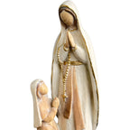 Statue Notre-Dame de Lourdes et Sainte Bernadette en bois sculpté