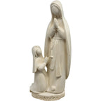 Statue Notre-Dame de Lourdes et Sainte Bernadette en bois sculpté