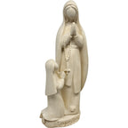 Statue Notre-Dame de Lourdes et Sainte Bernadette en bois sculpté