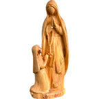 Statue Notre-Dame de Lourdes et Sainte Bernadette en bois sculpté