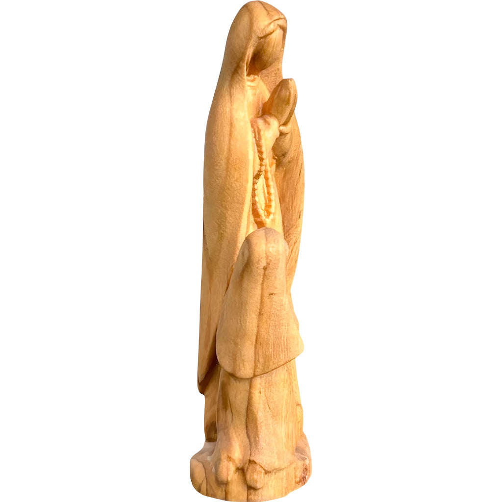 Statue Notre-Dame de Lourdes et Sainte Bernadette en bois sculpté