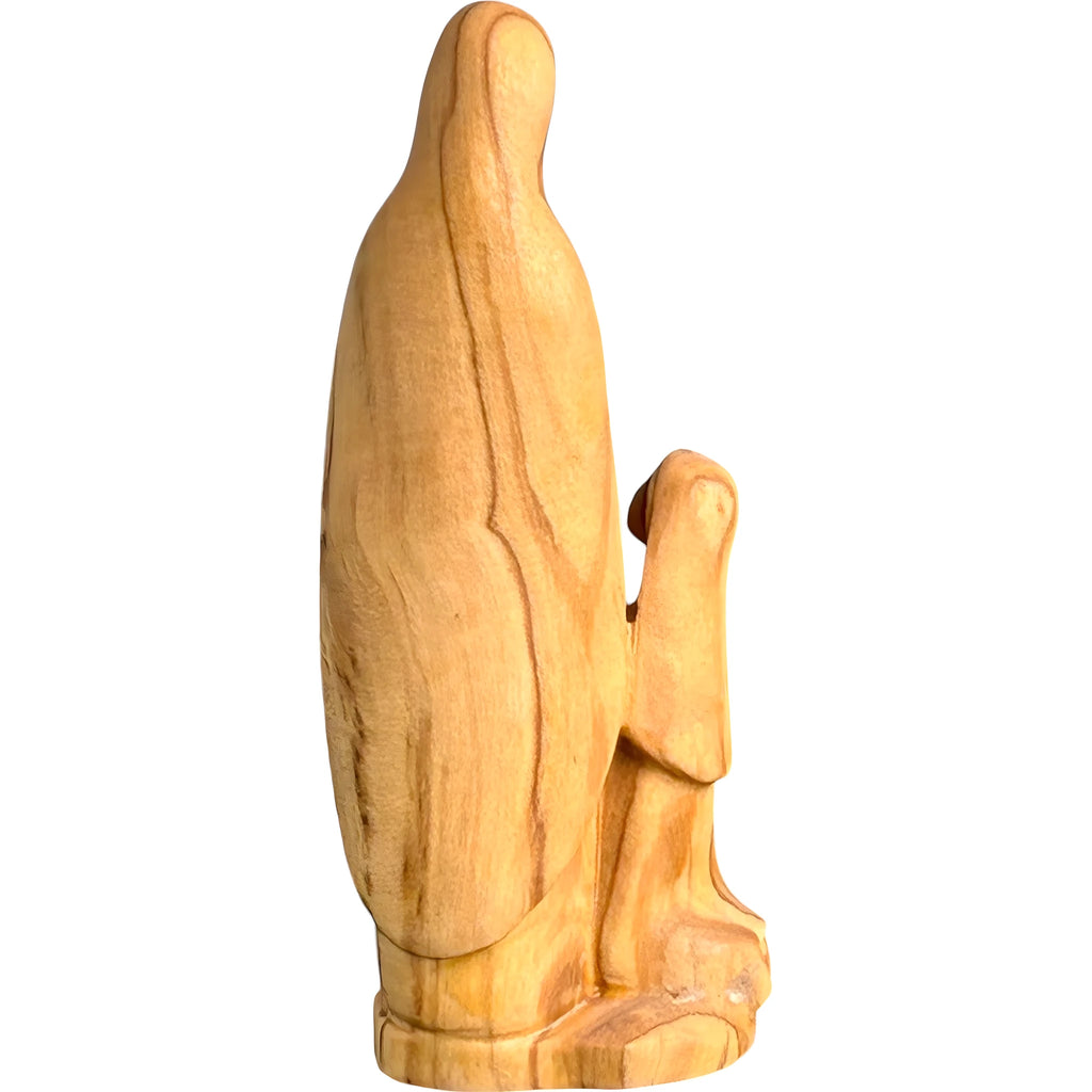 Statue Notre-Dame de Lourdes et Sainte Bernadette en bois sculpté