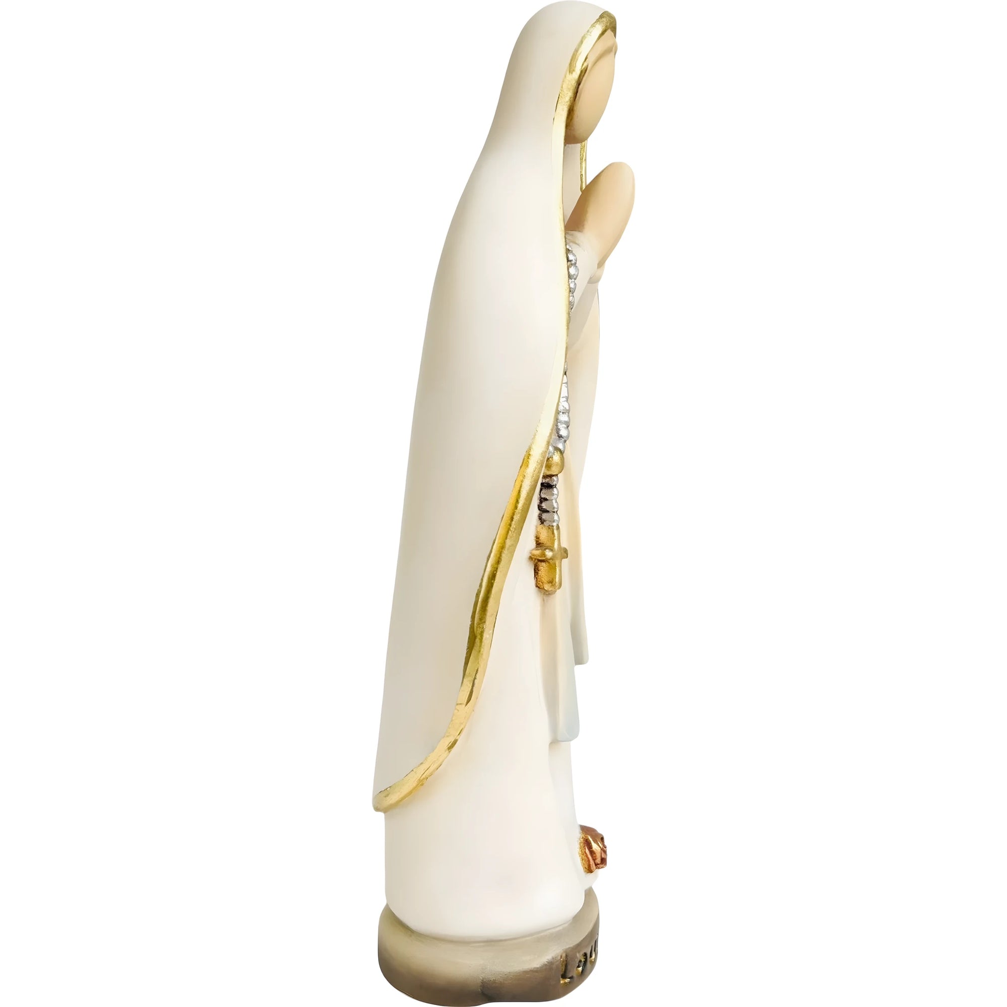 Hand-Carved Wooden Statue of Our Lady of Lourdes Val Gardena