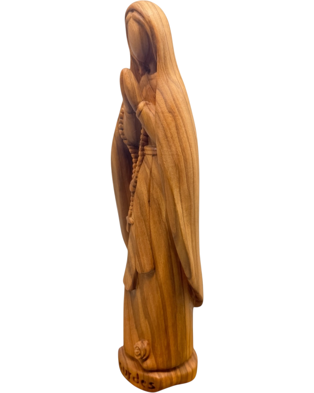Hand-Carved Wooden Statue of Our Lady of Lourdes Val Gardena