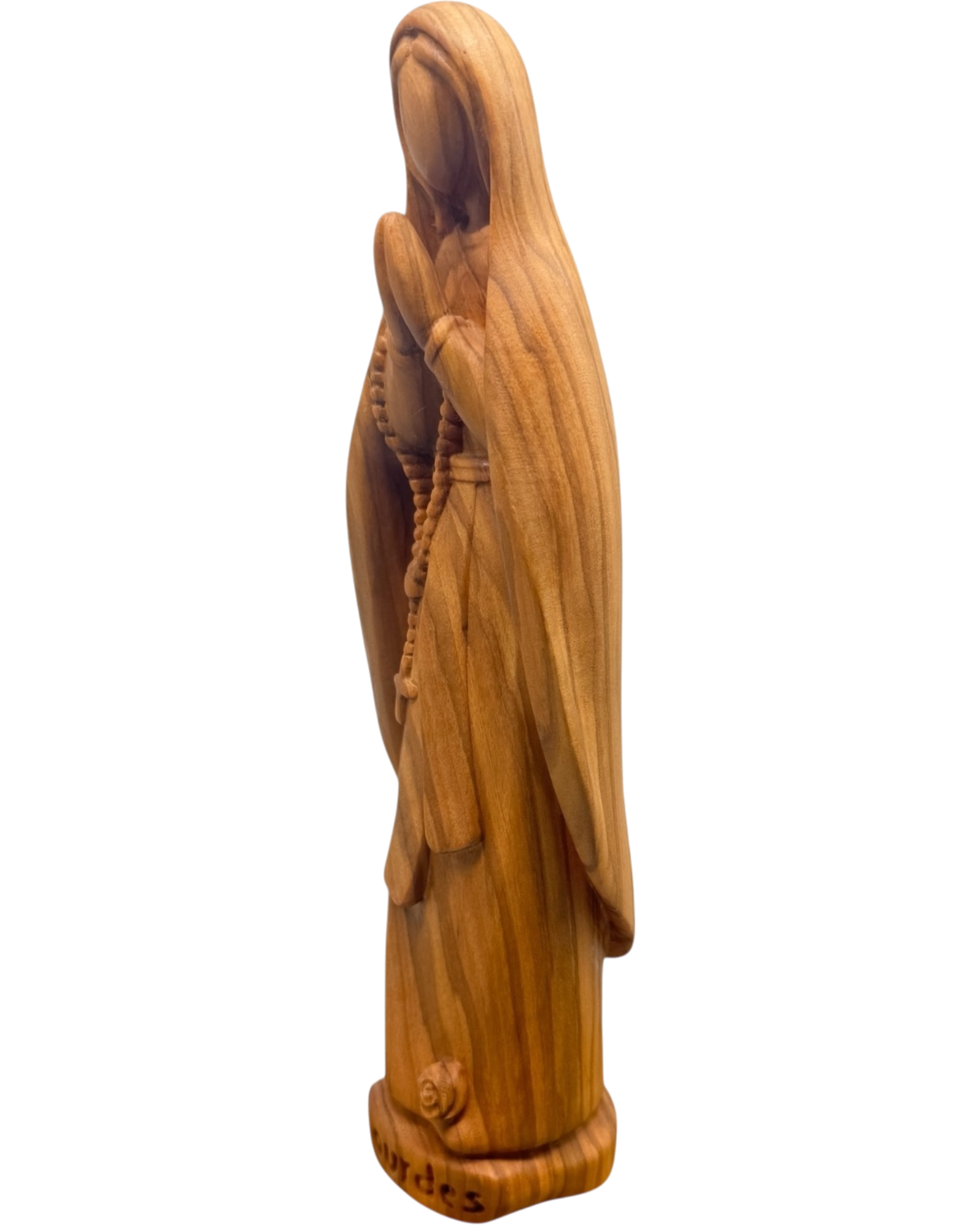 Hand-Carved Wooden Statue of Our Lady of Lourdes Val Gardena