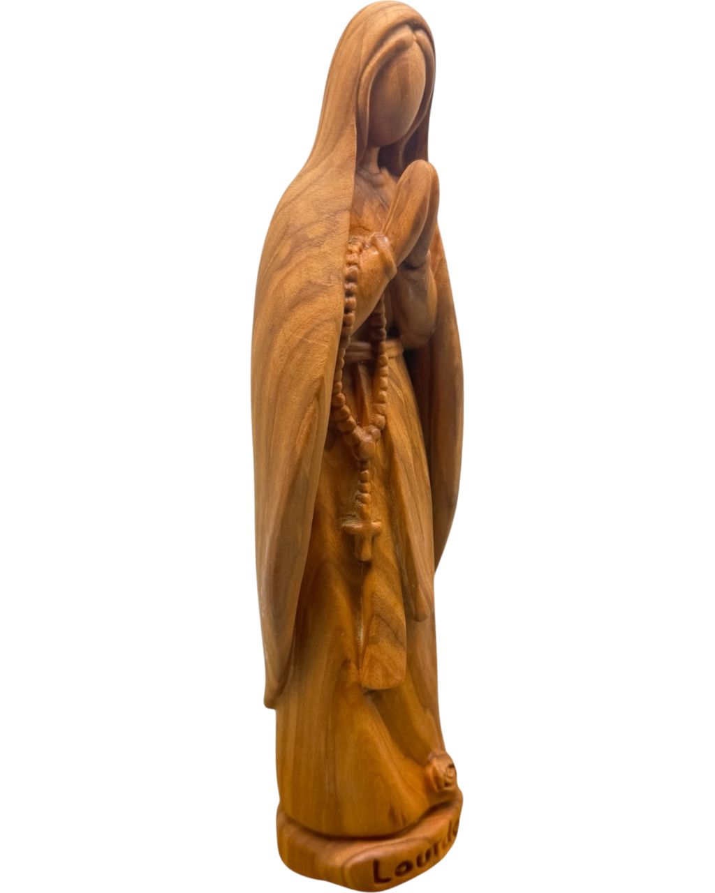 Hand-Carved Wooden Statue of Our Lady of Lourdes Val Gardena