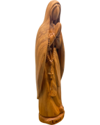 Hand-Carved Wooden Statue of Our Lady of Lourdes Val Gardena