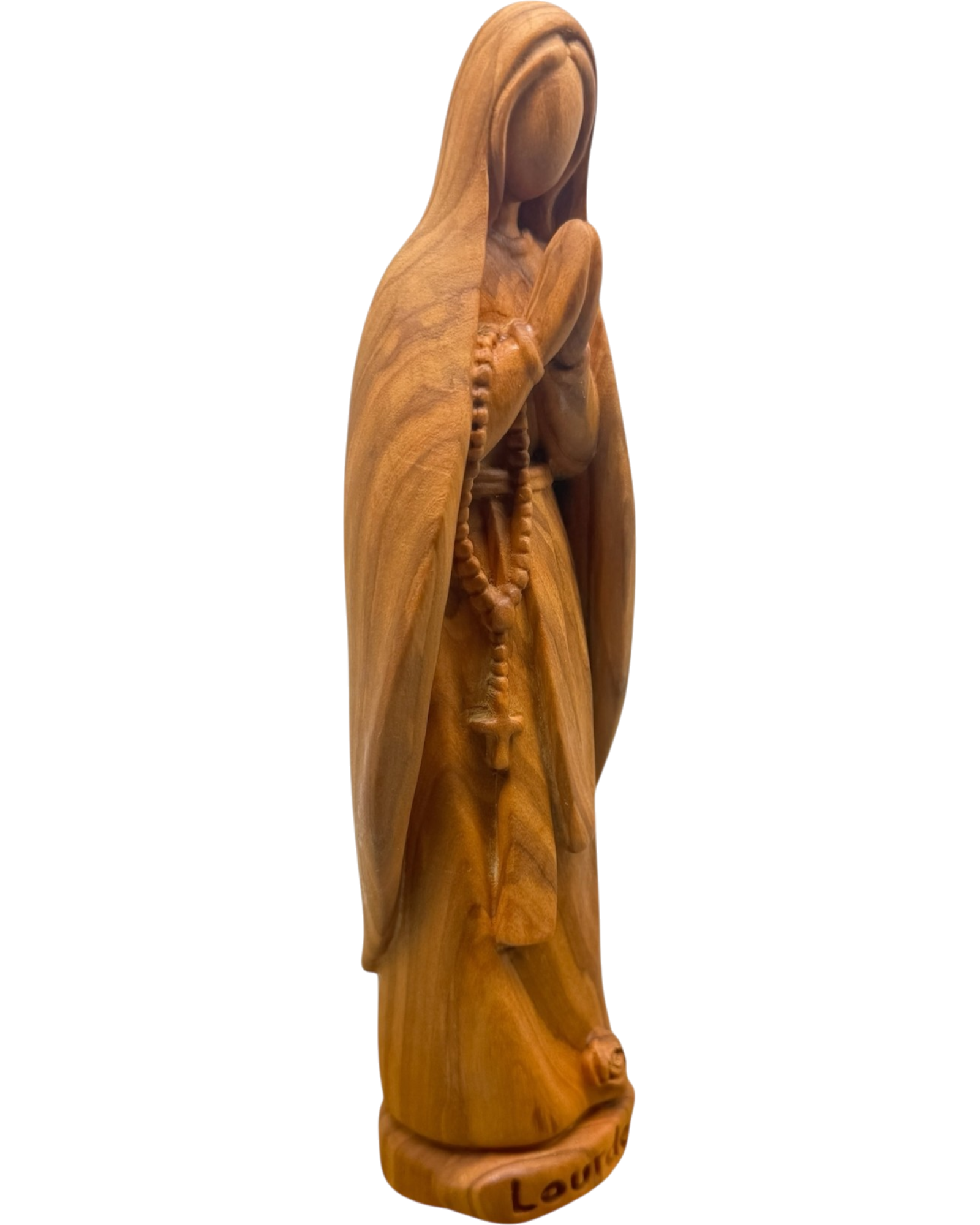 Hand-Carved Wooden Statue of Our Lady of Lourdes Val Gardena