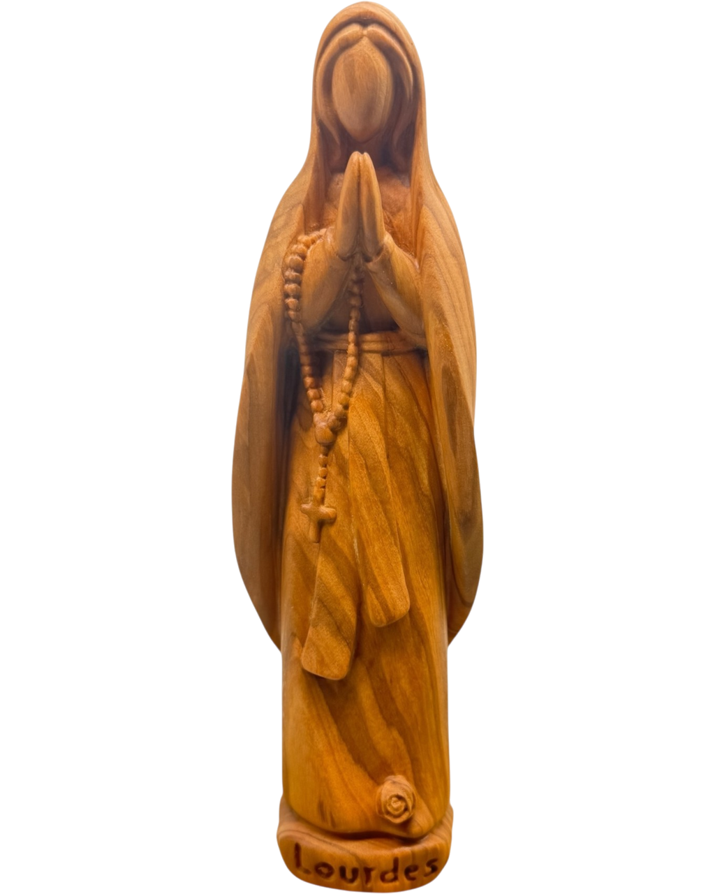 Hand-Carved Wooden Statue of Our Lady of Lourdes Val Gardena