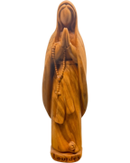 Hand-Carved Wooden Statue of Our Lady of Lourdes Val Gardena