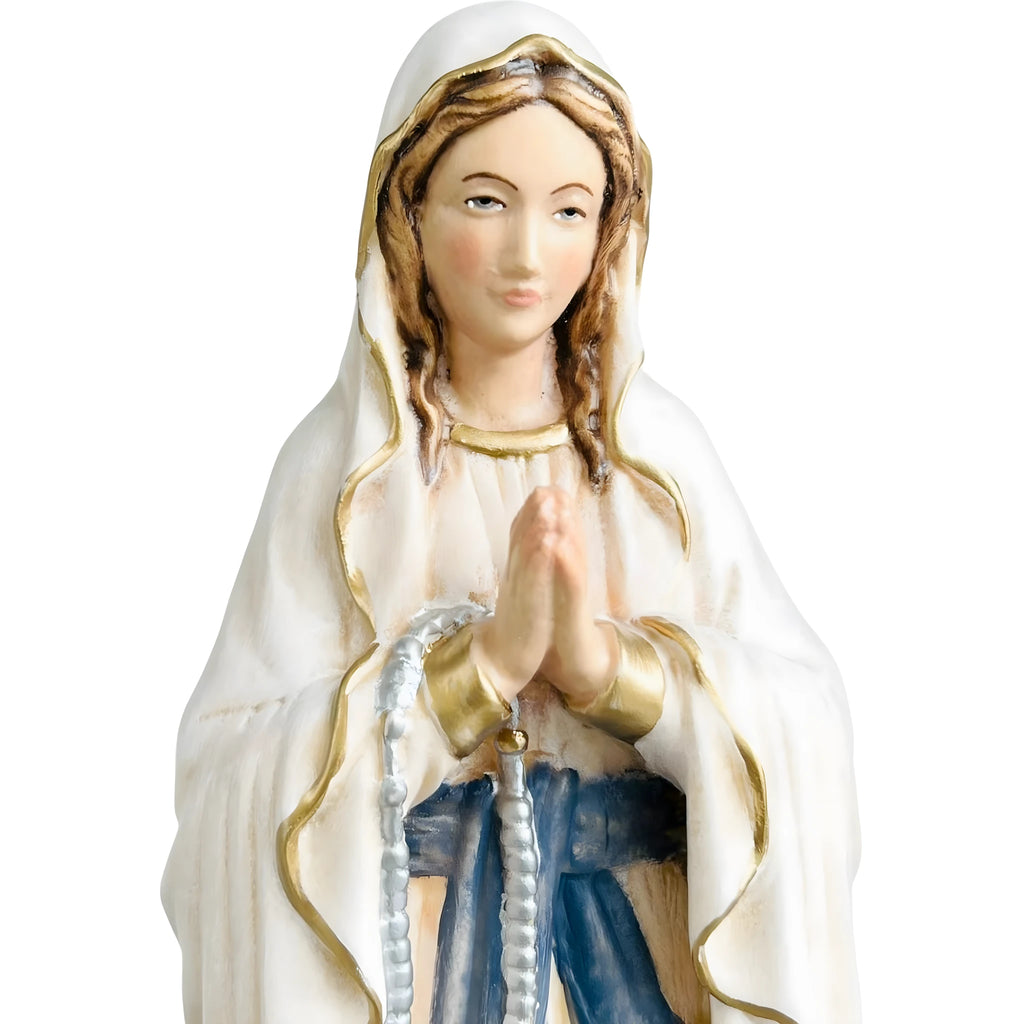 Rzeźbiona ręcznie statua Matki Boskiej z Lourdes z drewna klonowego i lipowego