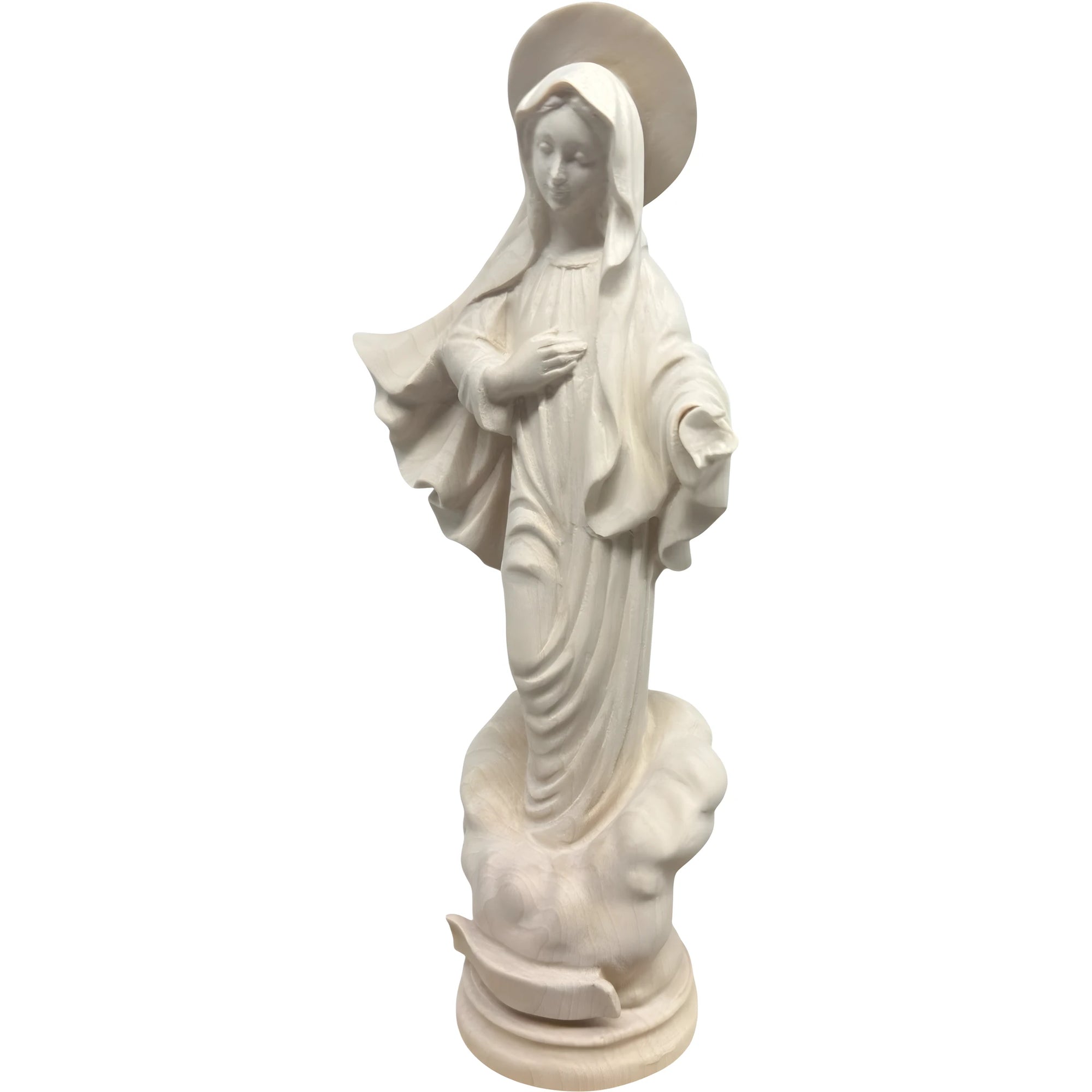 Statua Madonna di Medjugorje Artigianale in Legno Scolpito Val Gardena