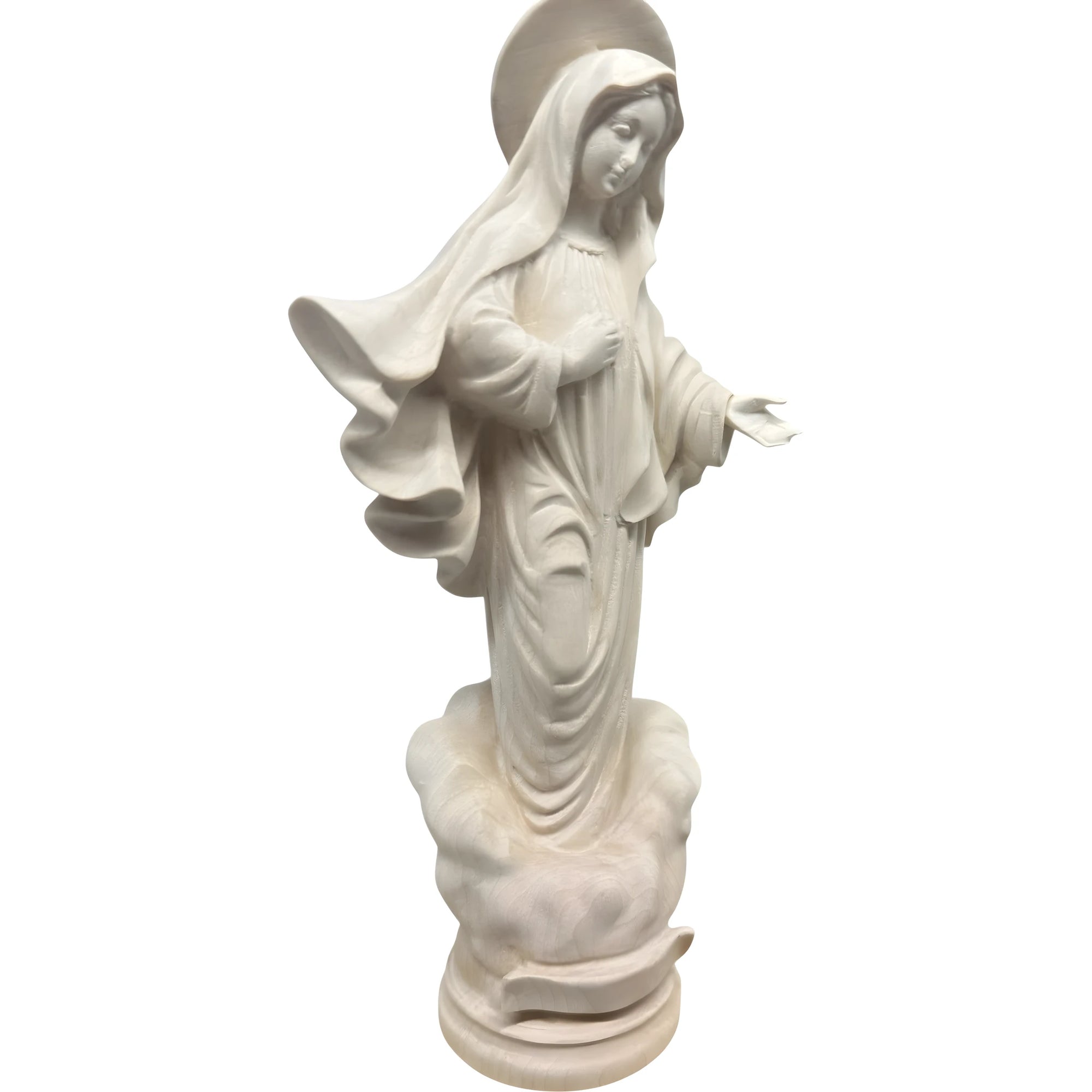 Statua Madonna di Medjugorje Artigianale in Legno Scolpito Val Gardena
