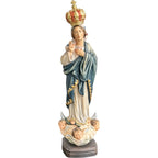 Statua Madonna di Sameiro in Legno Scolpito della Val Gardena Policromata