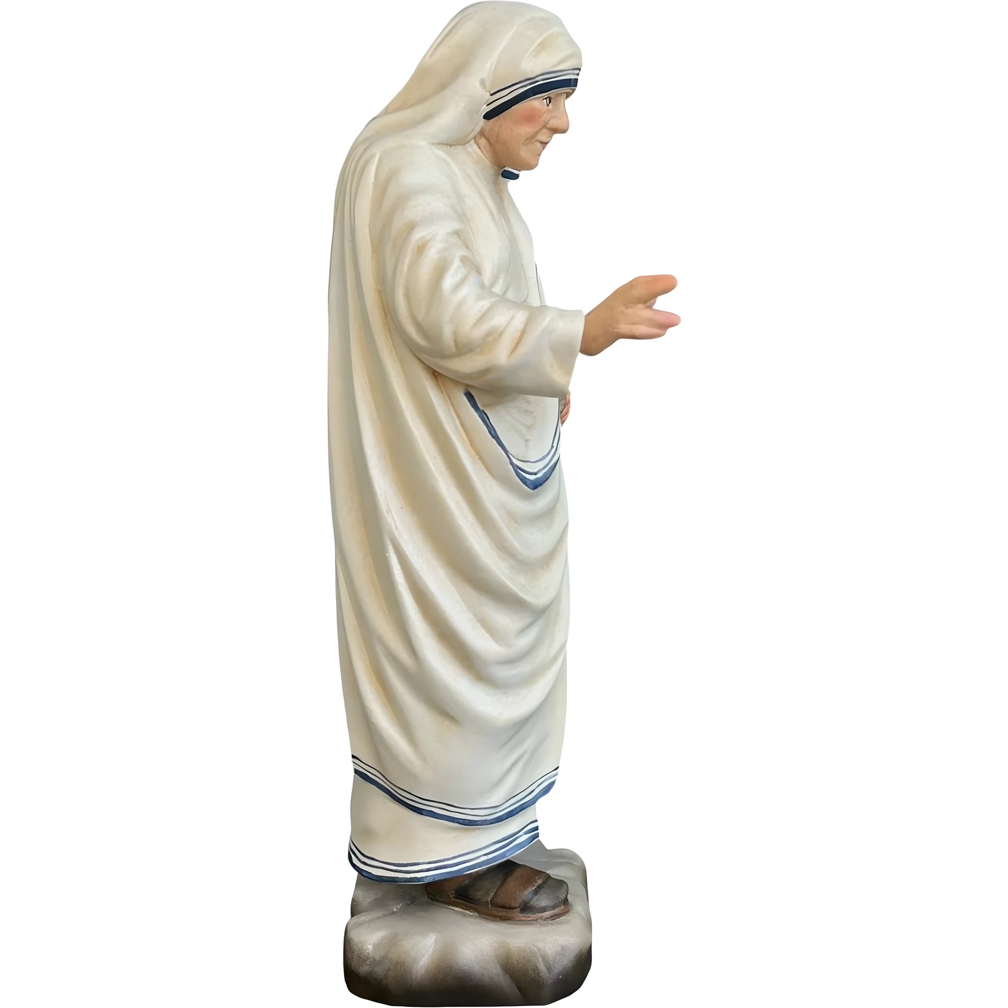 Statua Madre Teresa di Calcutta in Legno d'Acero e Tiglio Val Gardena